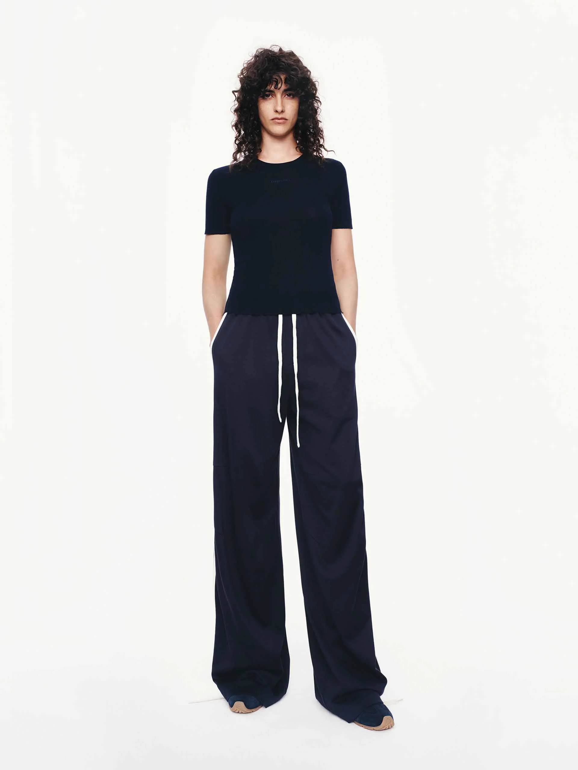 Contrast Trim Drawstring Trousers - Image 2