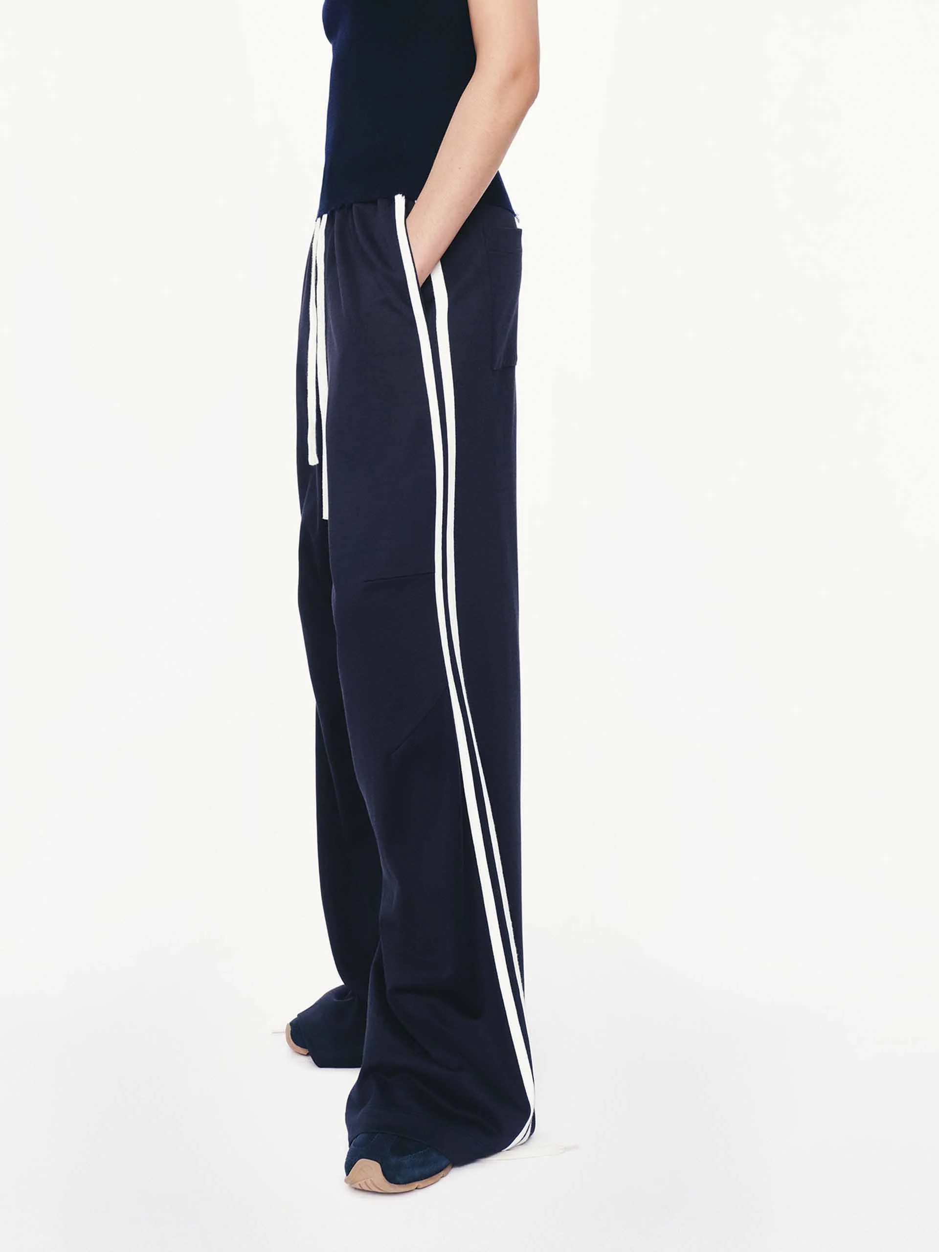 Contrast Trim Drawstring Trousers - Image 3
