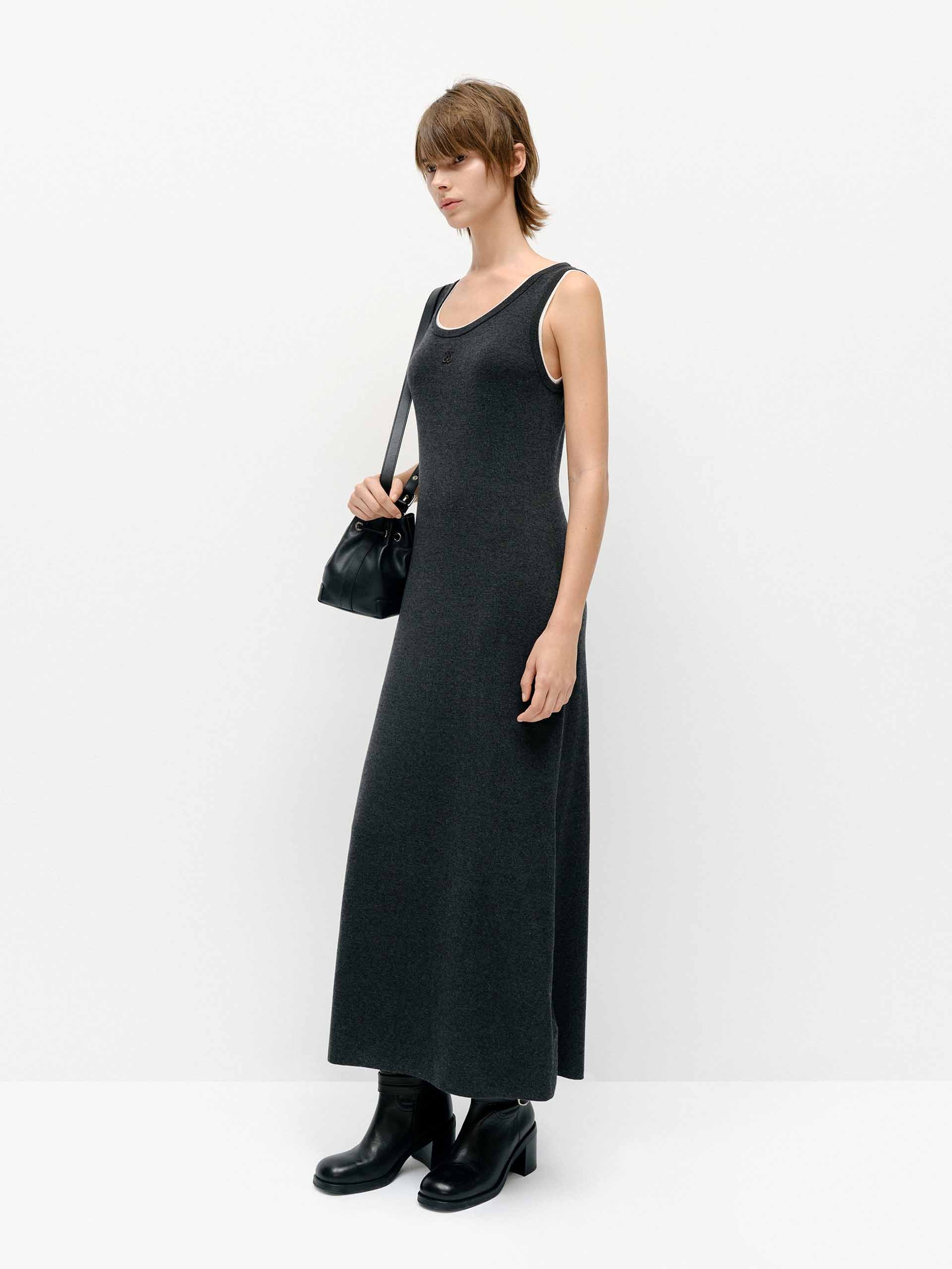Contrast Trim Long Dress - Image 2