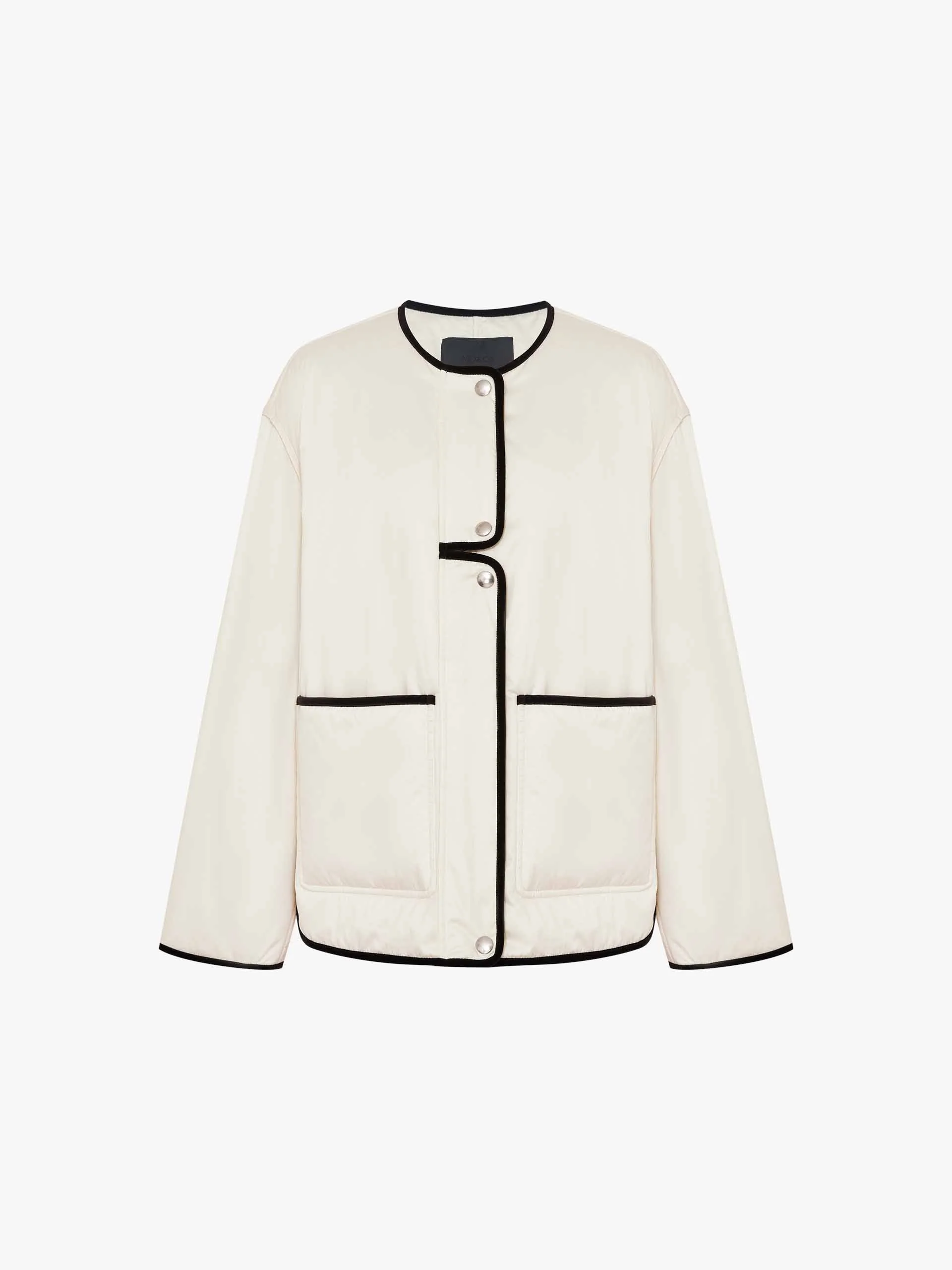 Contrast Trim Quilted Coat - Image 5