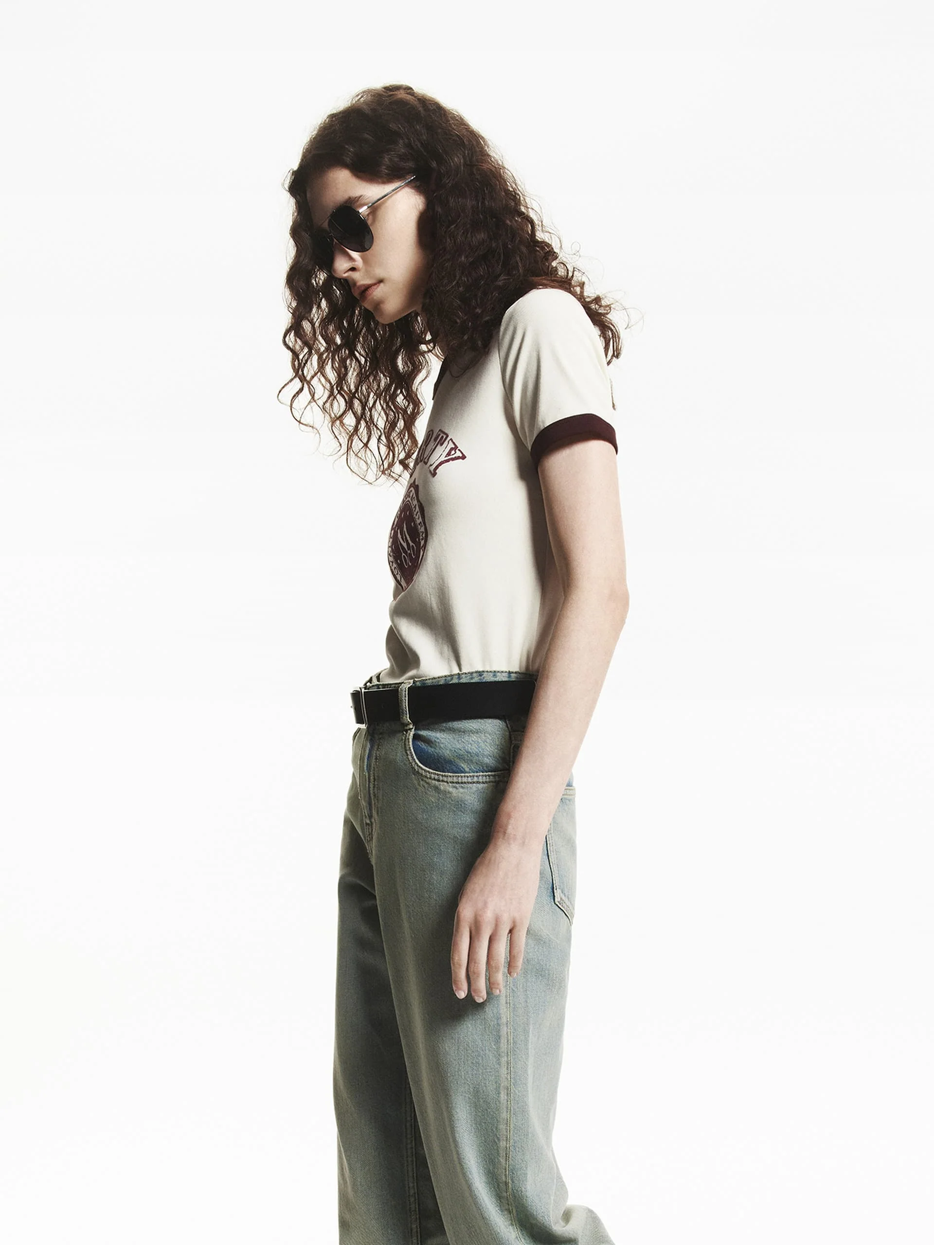 Contrast Trim Vintage T-shirt - Image 23