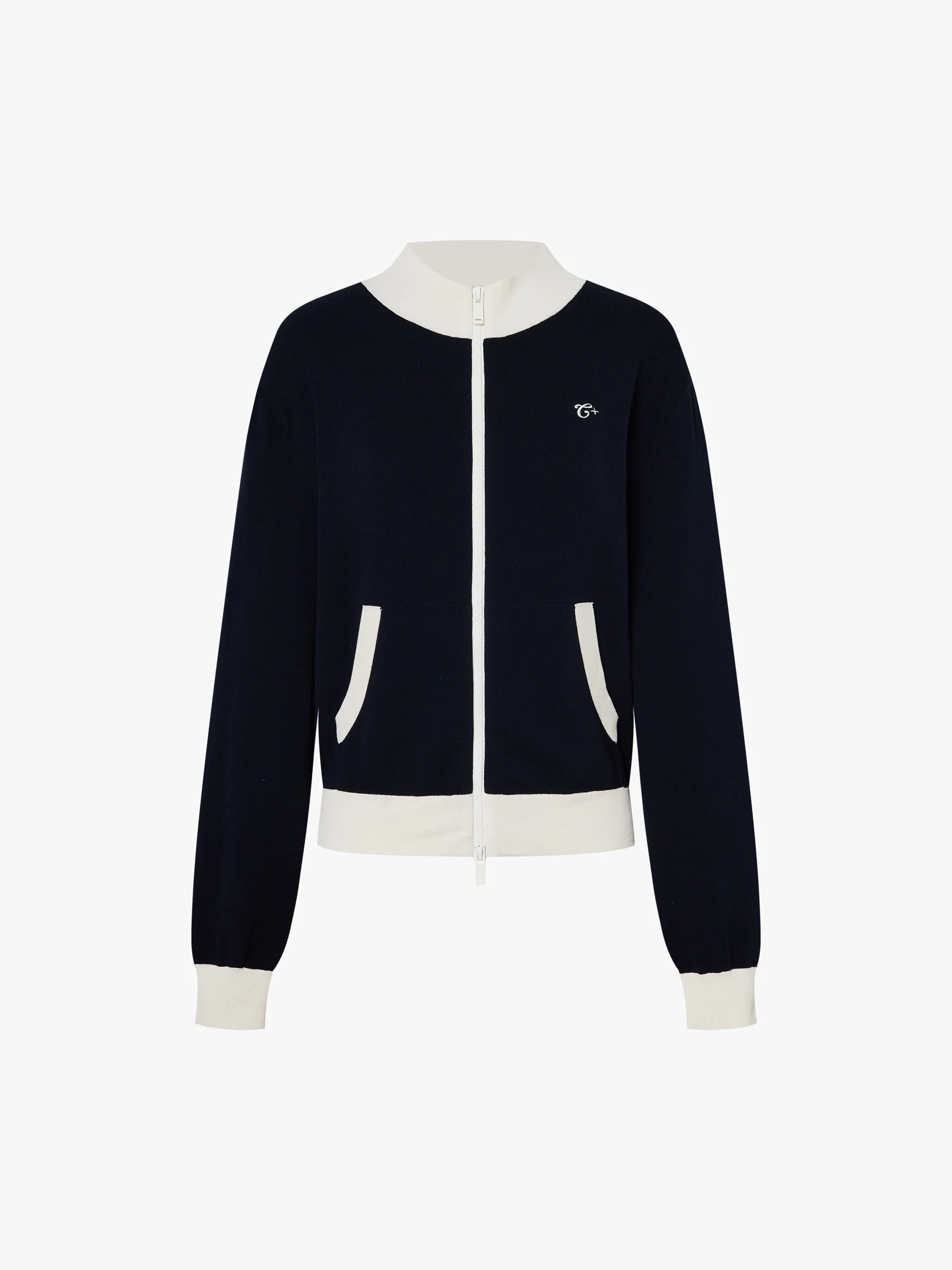 Contrast Trim Zipper Cardigan - Image 5