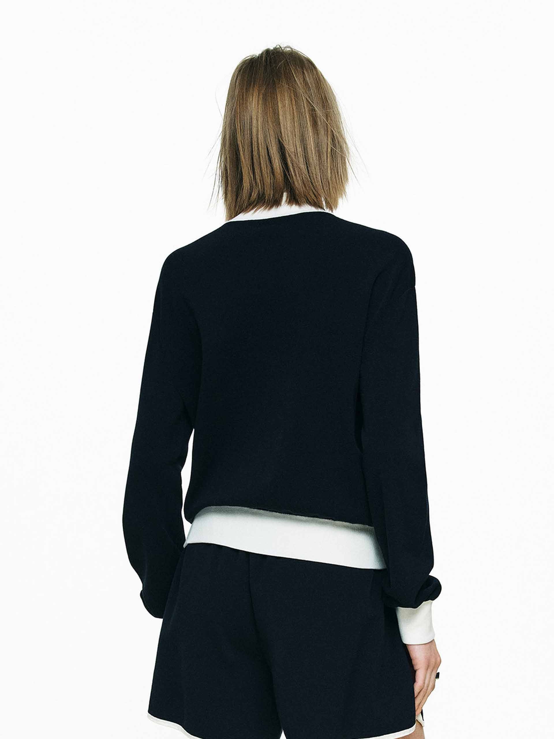 Contrast Trim Zipper Cardigan - Image 6