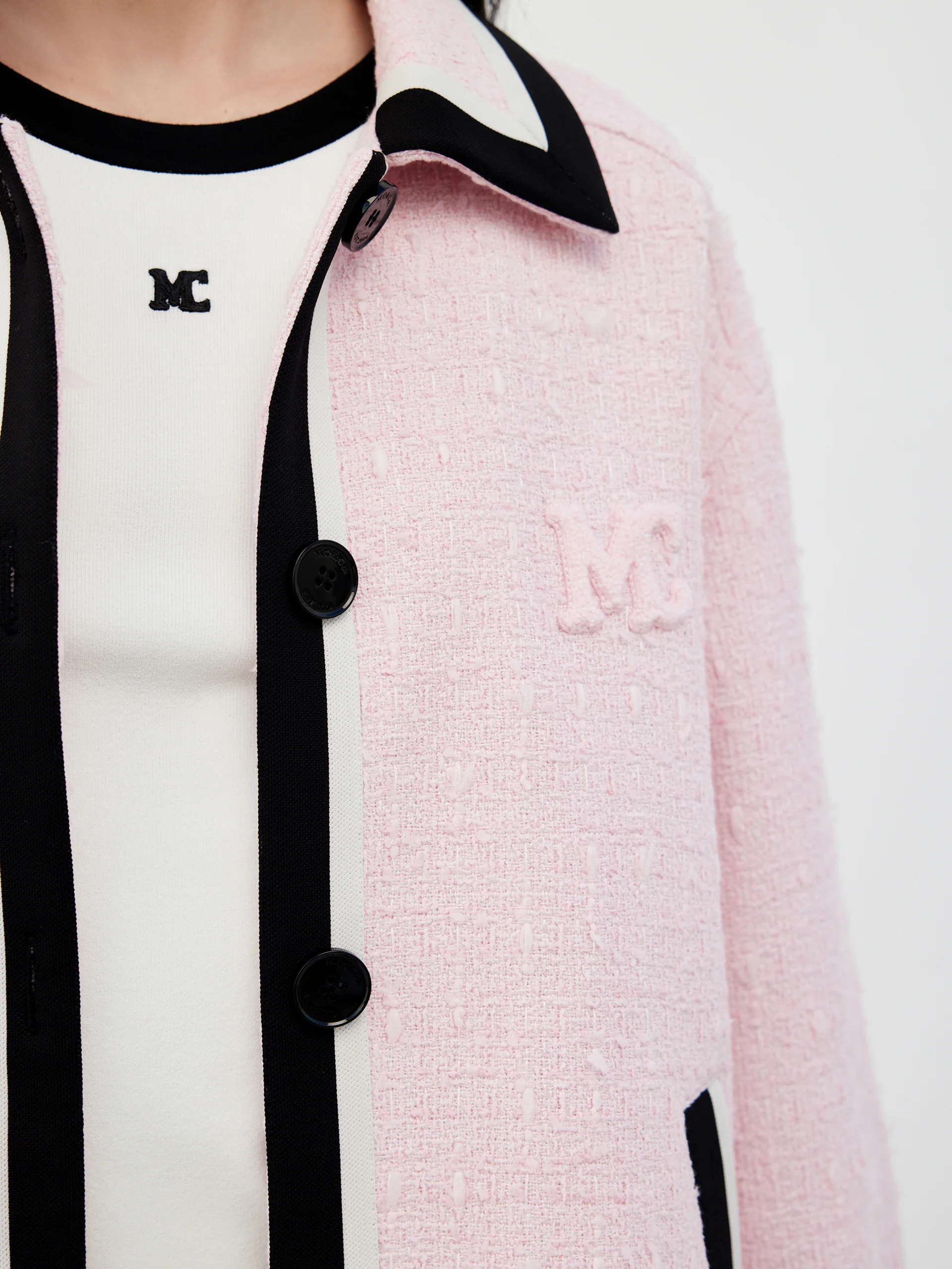 Contrast Tweed Shirt Jacket - Image 3