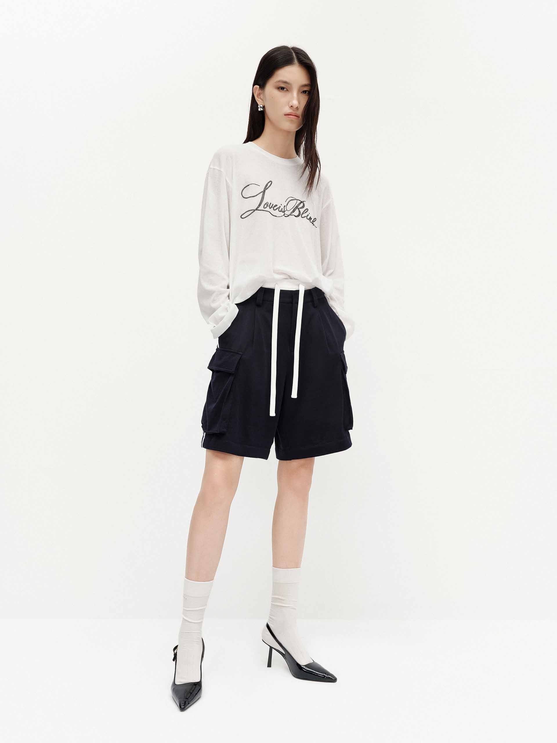 Contrast Waist Cargo Shorts - Image 2