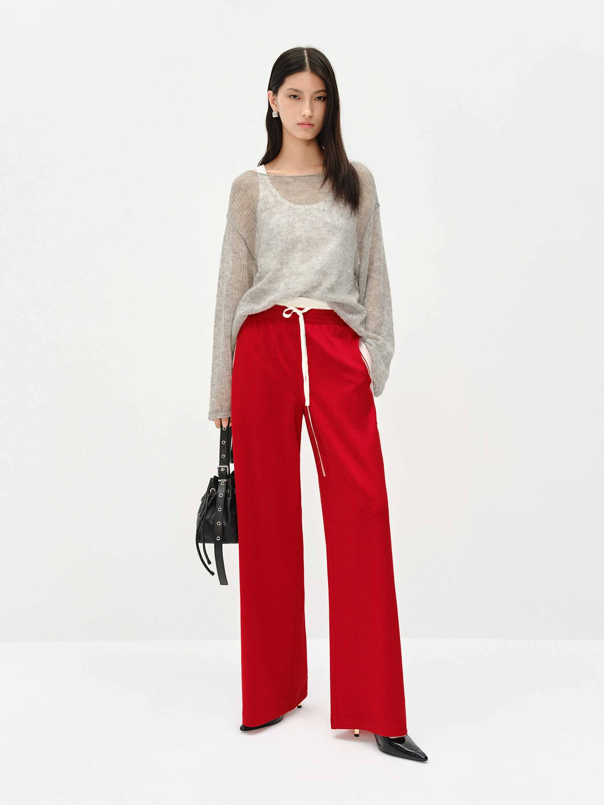 Contrast Waist Relaxed Pants - Image 10