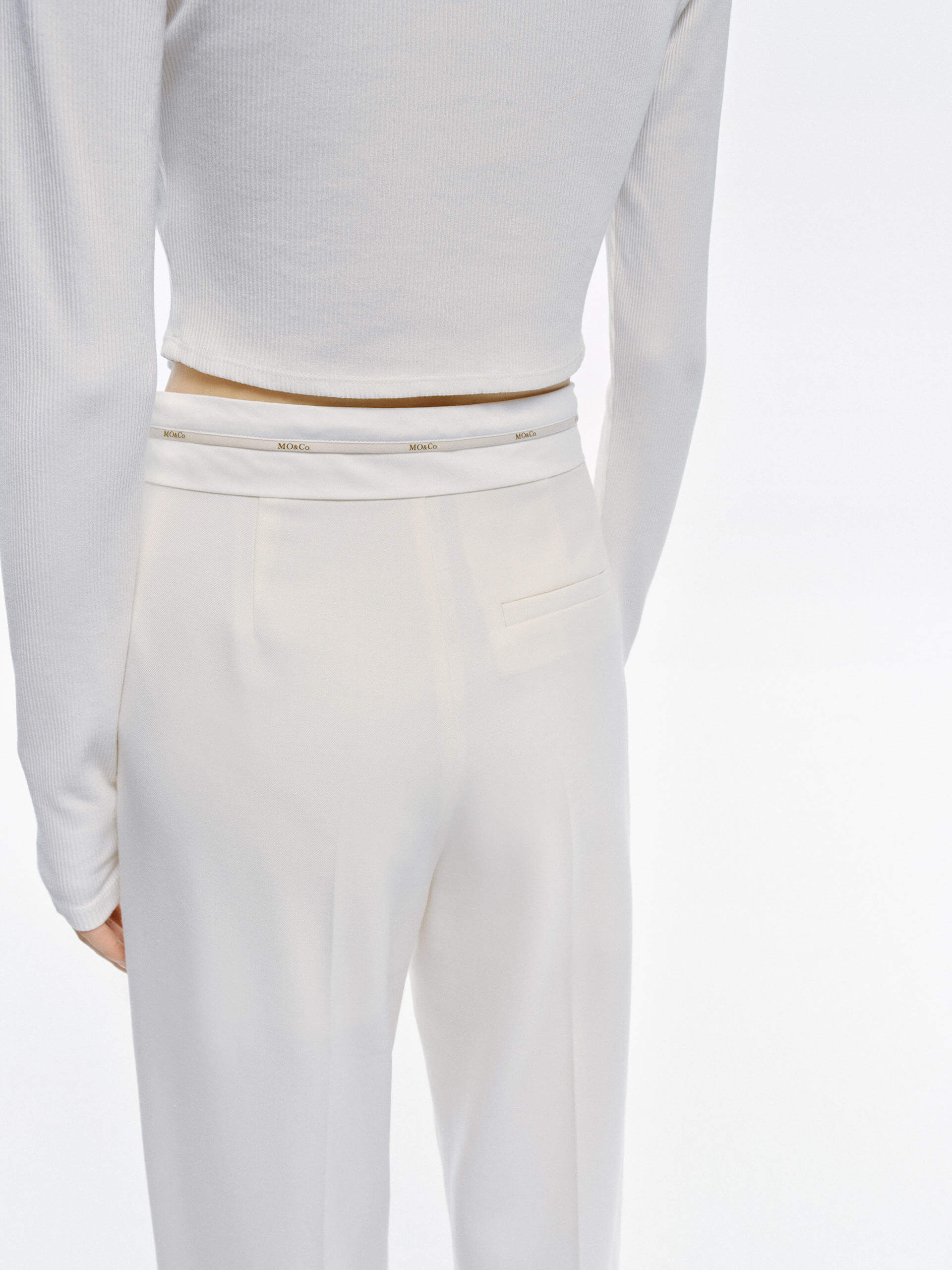 Contrast Waist Straight Pants - Image 12