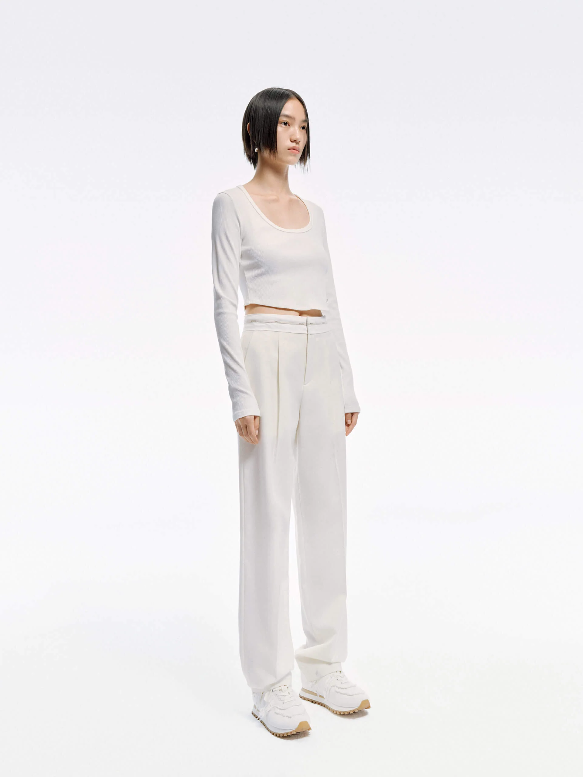 Contrast Waist Straight Pants - Image 13
