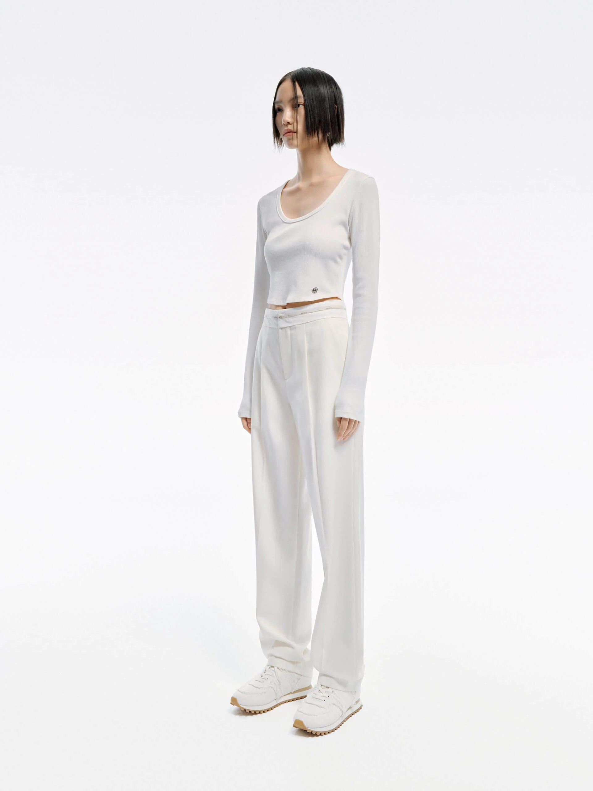 Contrast Waist Straight Pants - Image 14