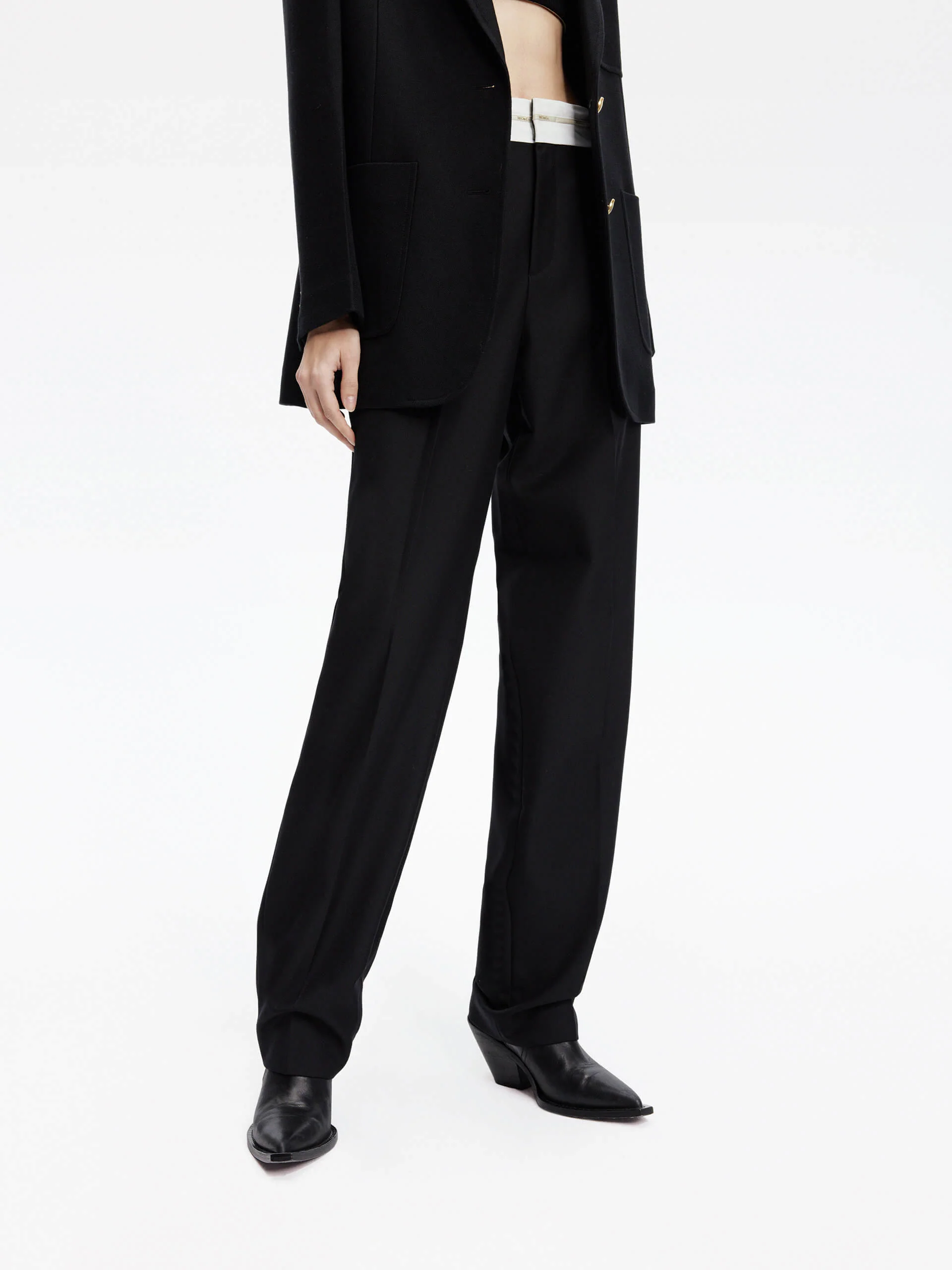 Contrast Waist Straight Pants - Image 4