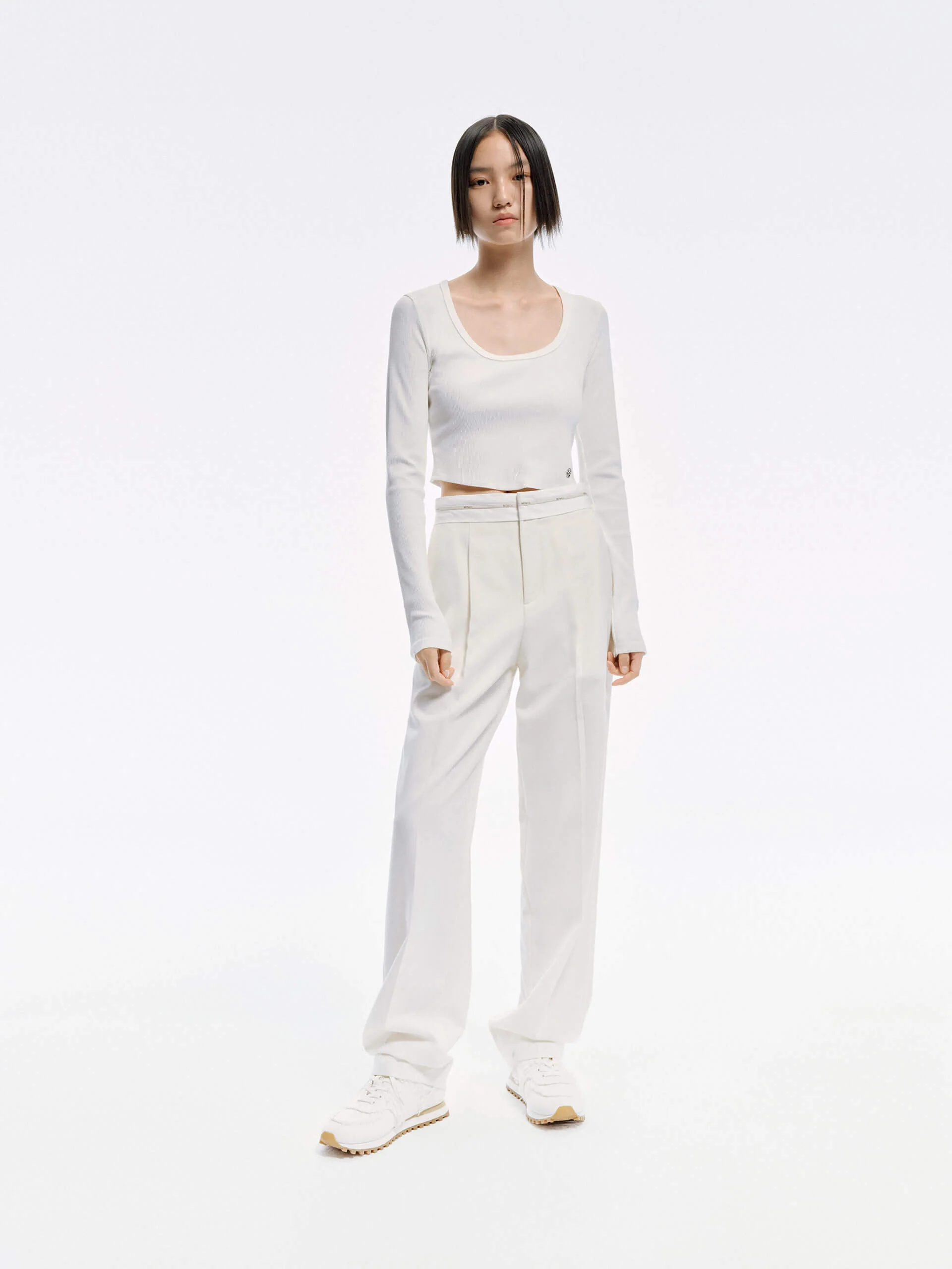 Contrast Waist Straight Pants - Image 8