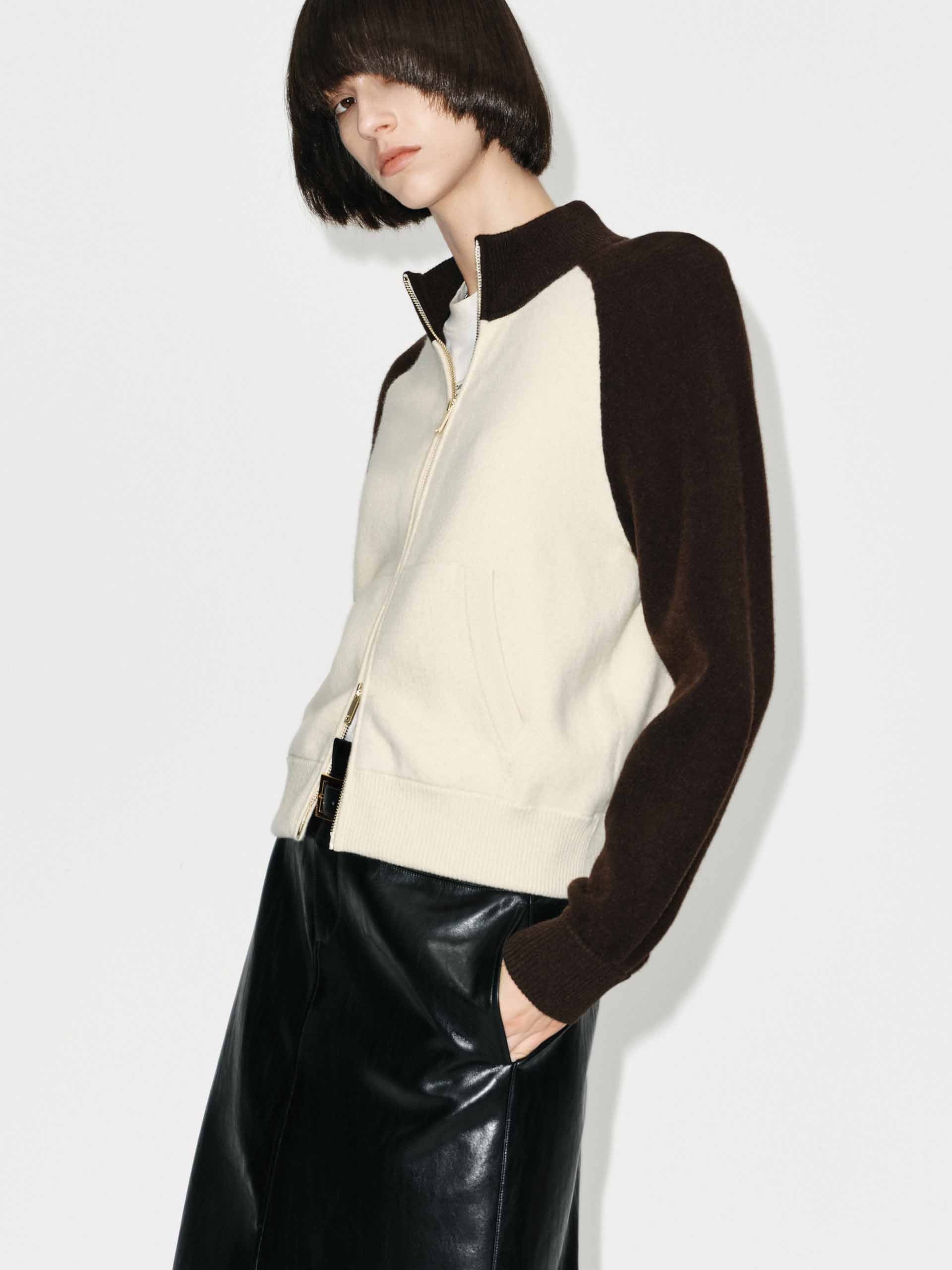 Contrast Wool Blend Cardigan - Image 3