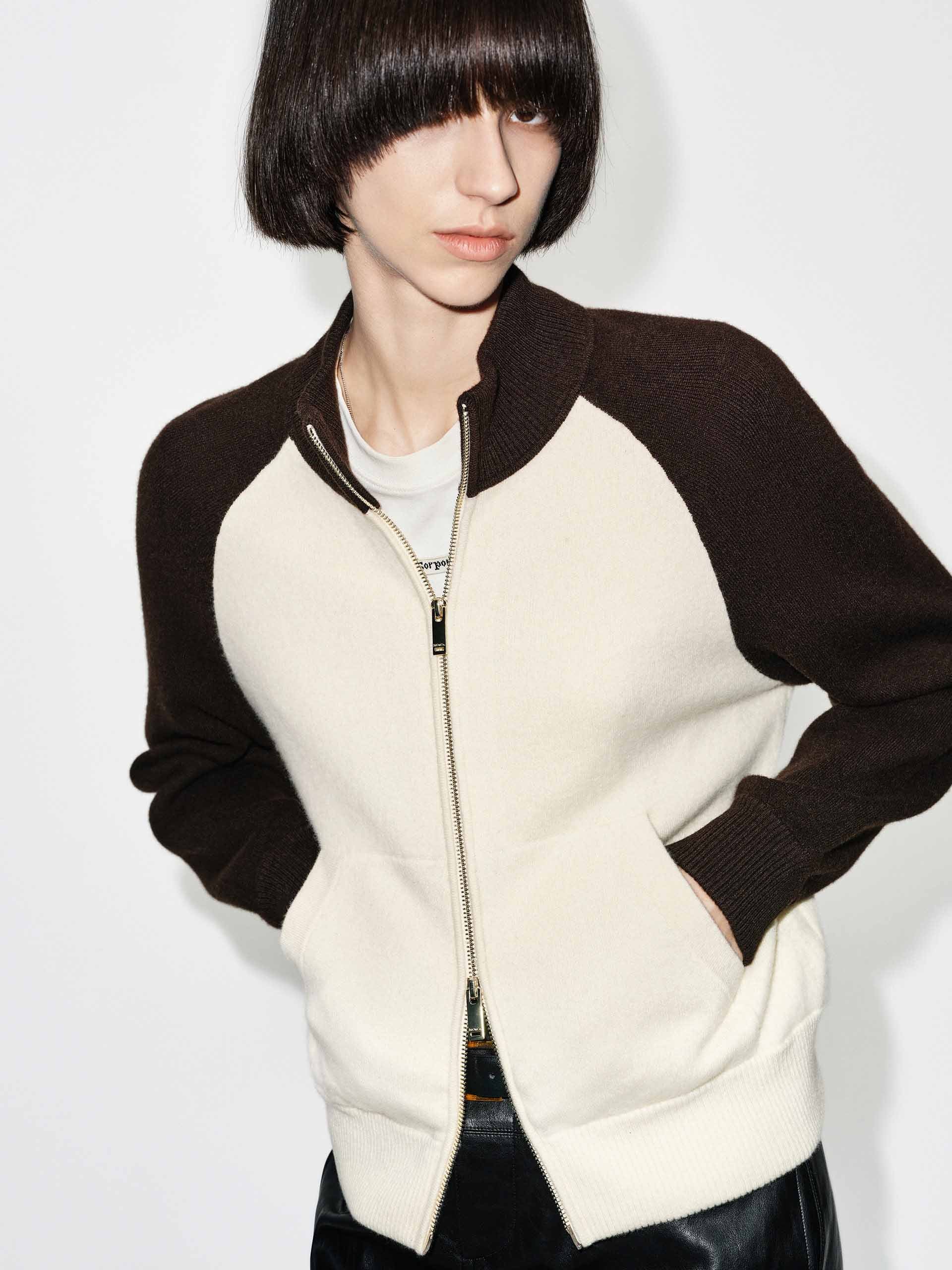 Contrast Wool Blend Cardigan - Image 7