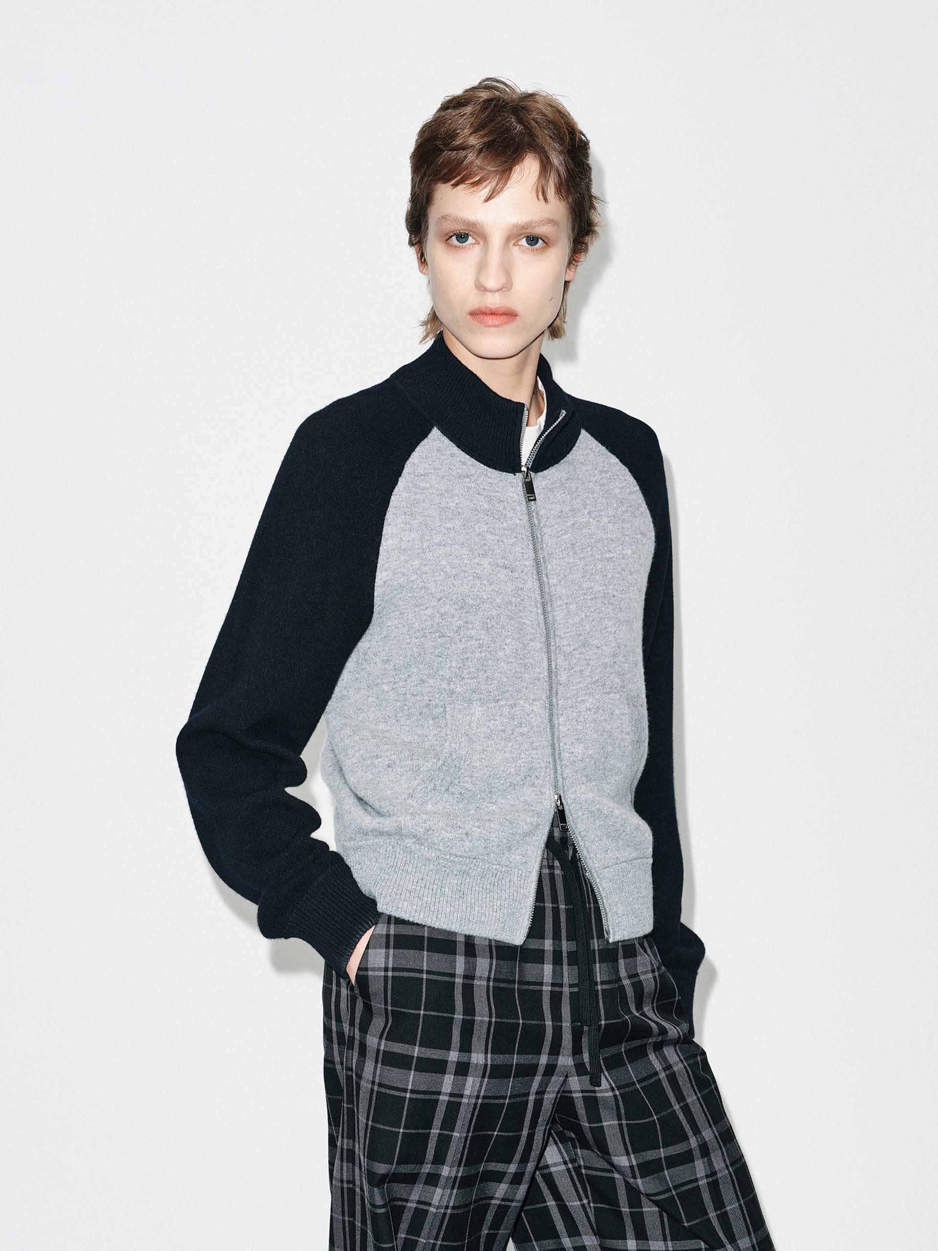 Contrast Wool Blend Cardigan - Image 8