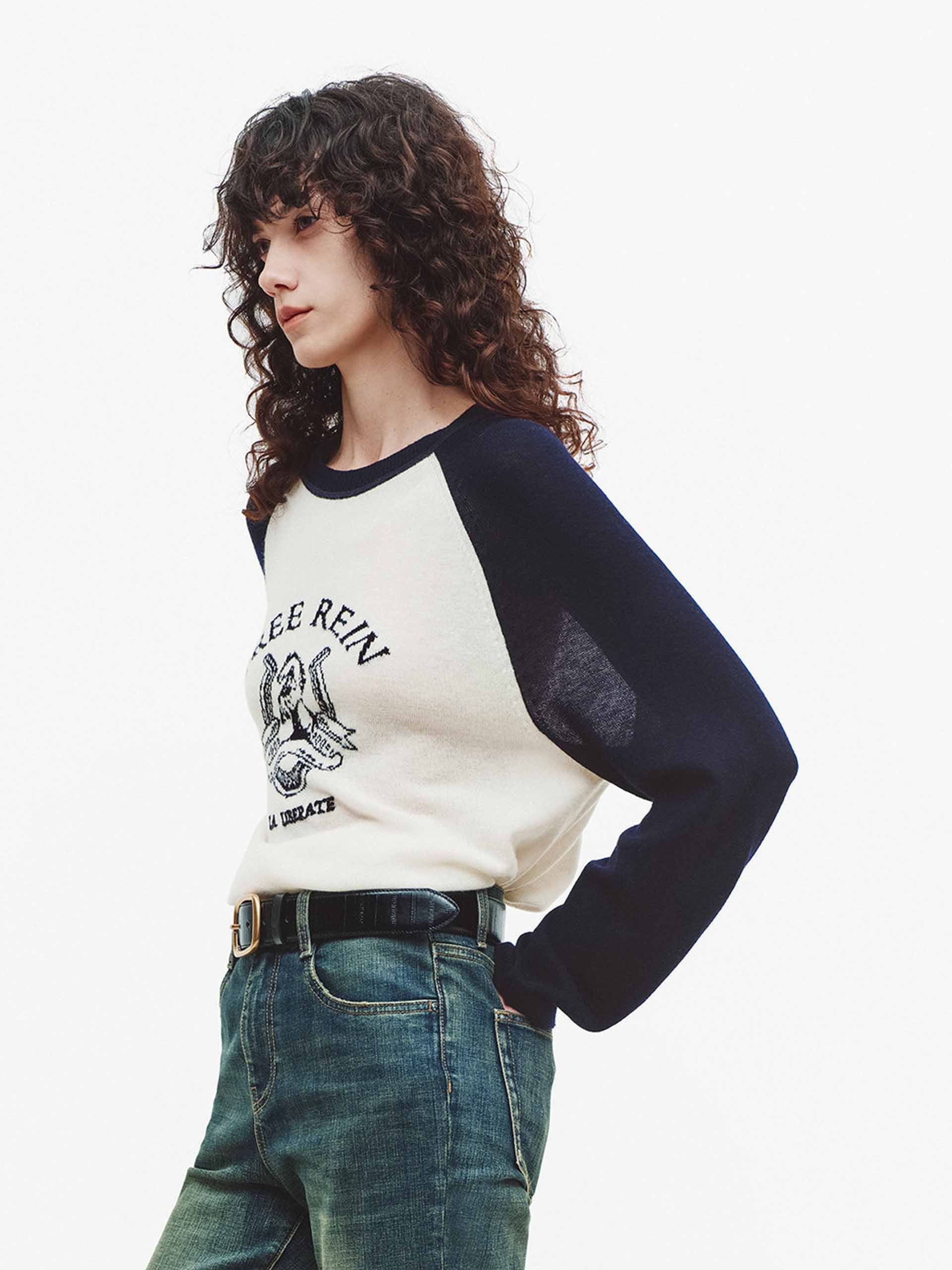 Contrast Wool Cashmere Sweater - Image 3