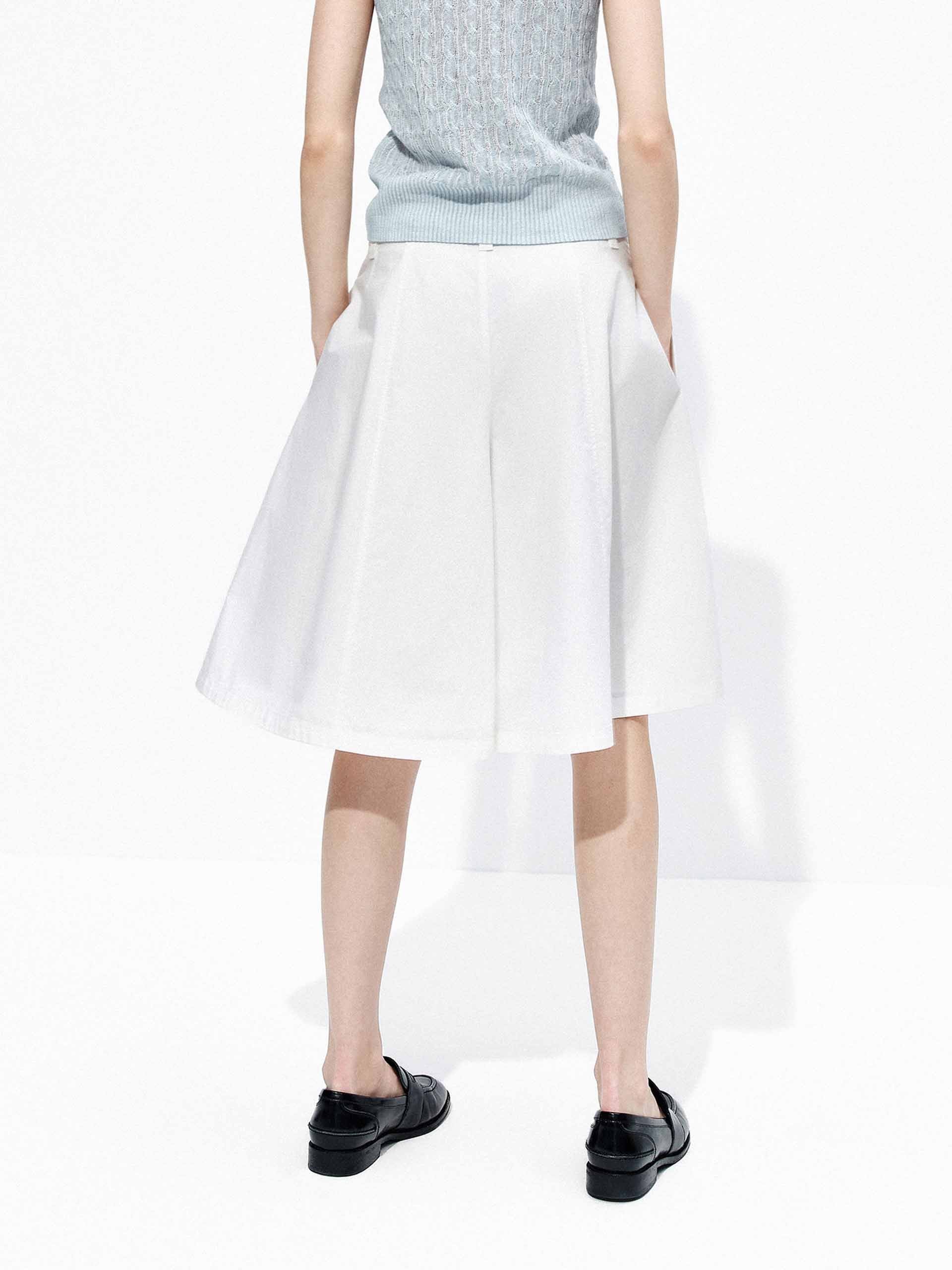 Cotton Wide Leg Shorts - Image 7