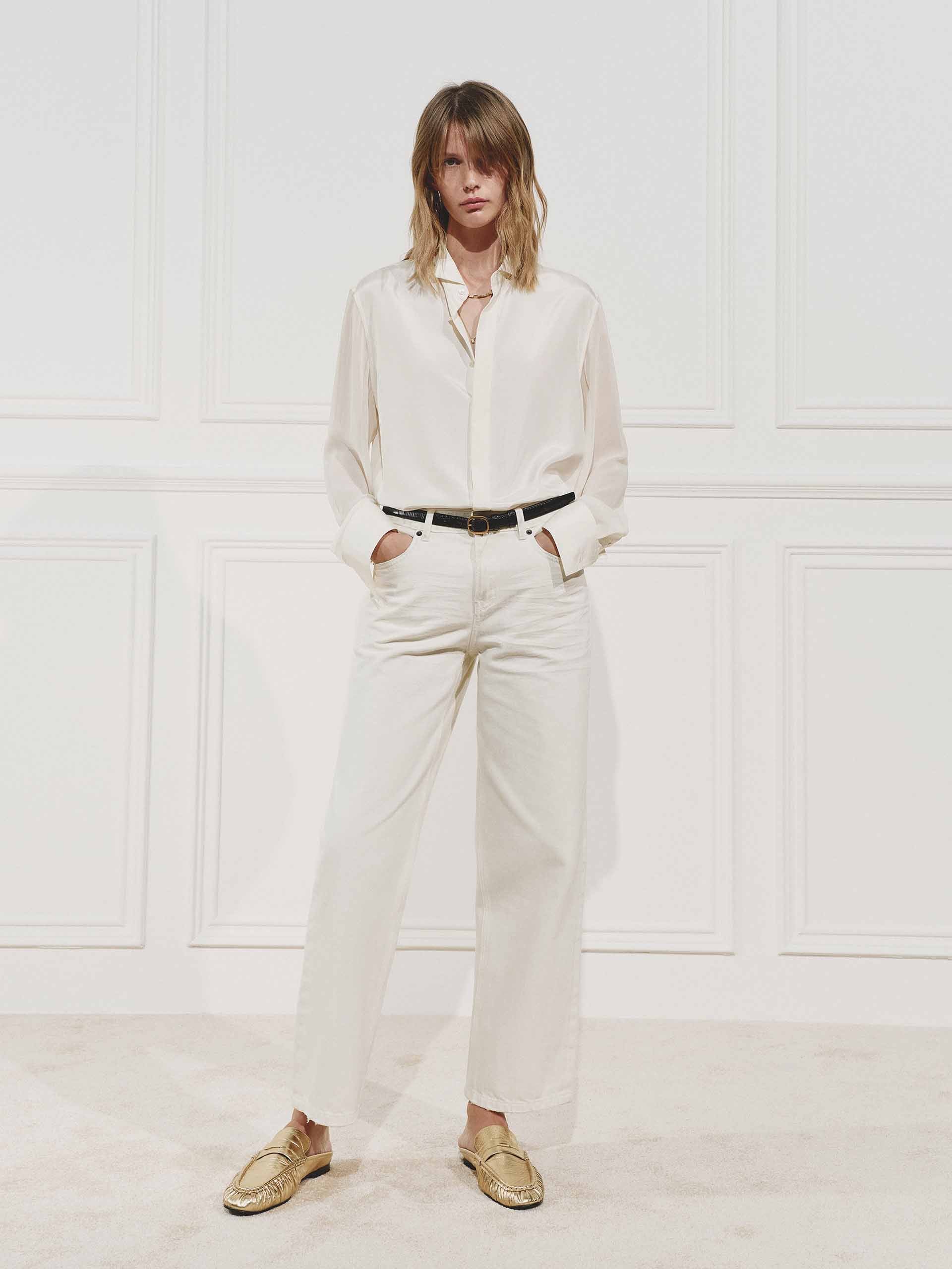 Cotton Ankle Jeans With Belt - Image 2