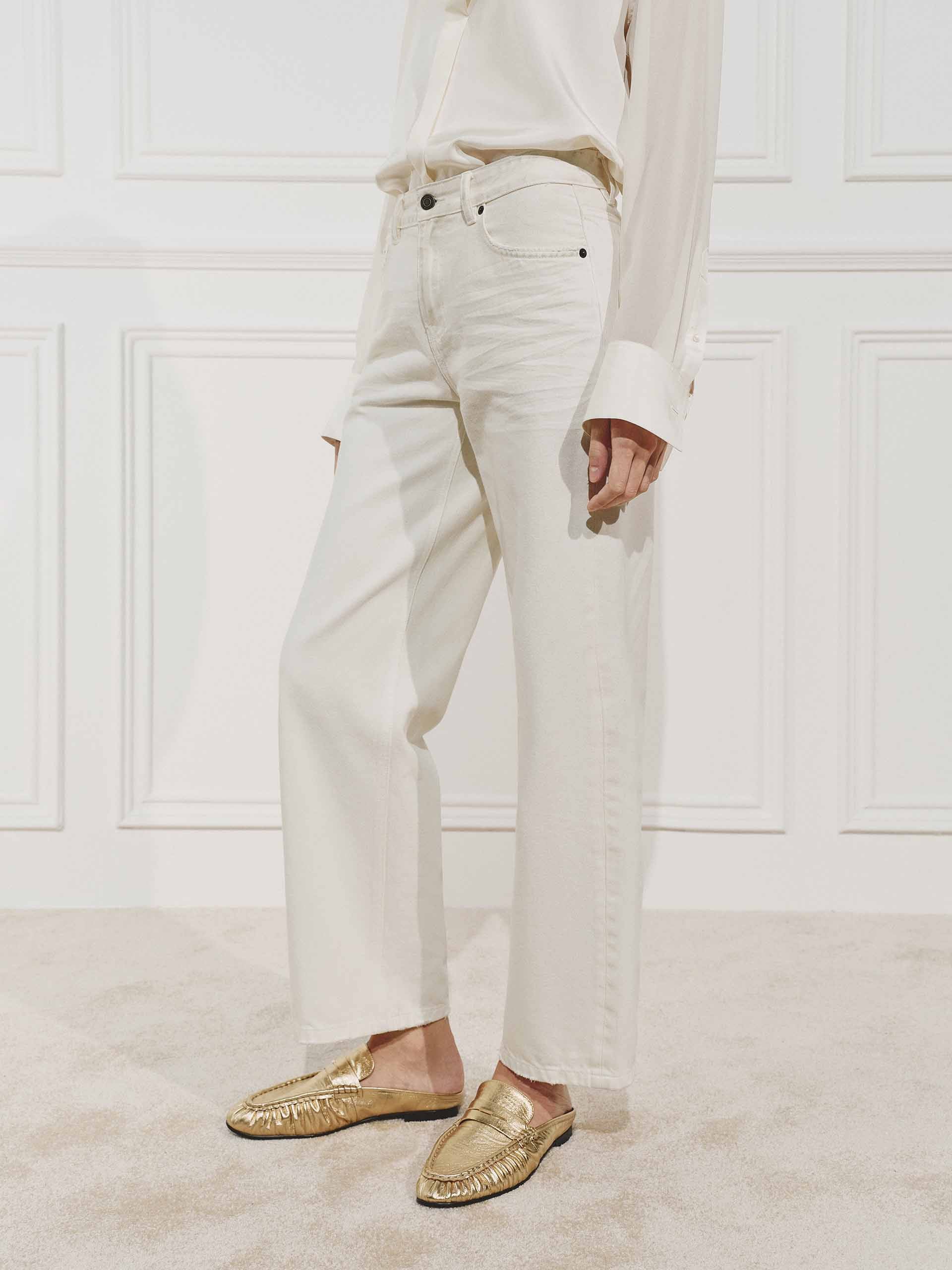 Cotton Ankle Jeans With Belt - Image 3