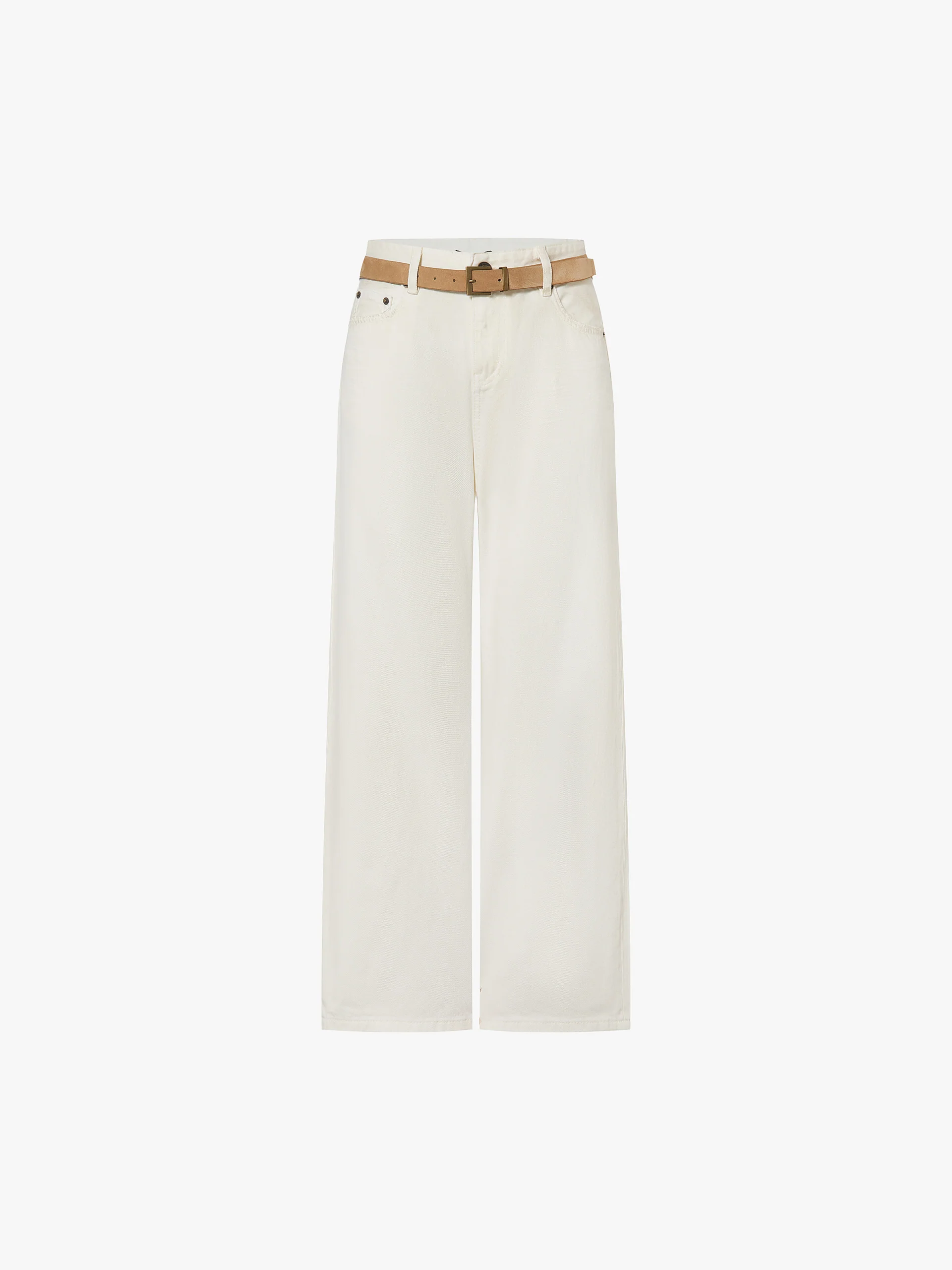 Cotton Ankle Jeans With Belt - Image 5