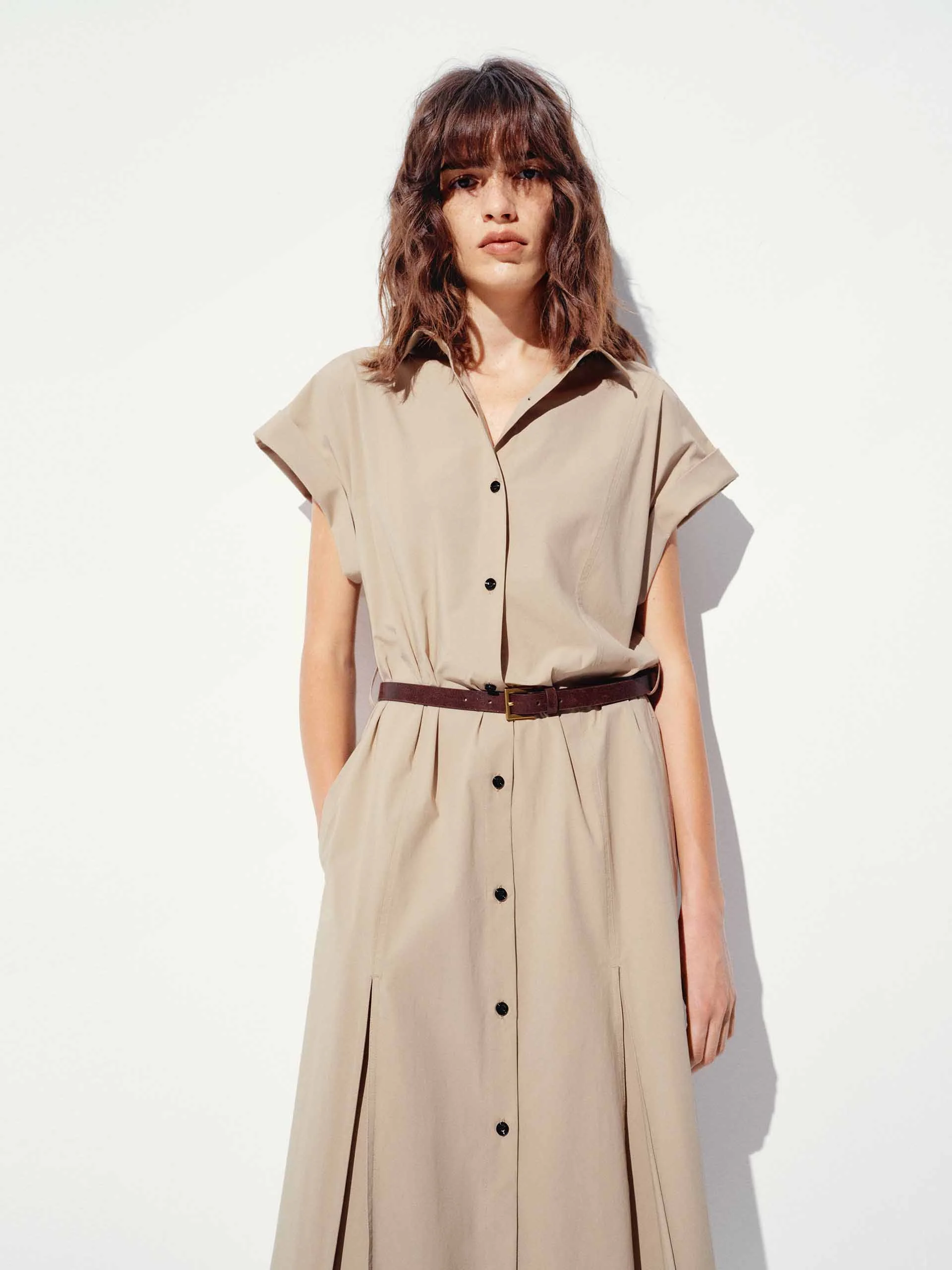 Cotton Blend Button Dress - Image 14