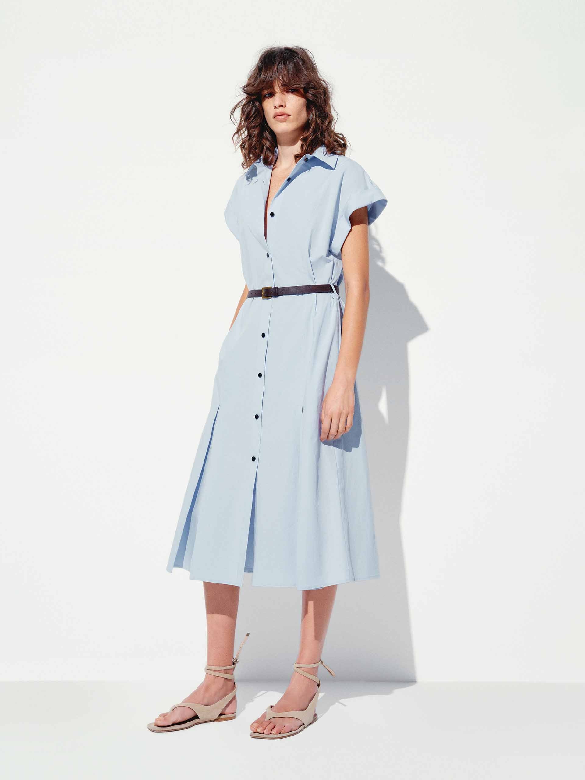 Cotton Blend Button Dress - Image 2