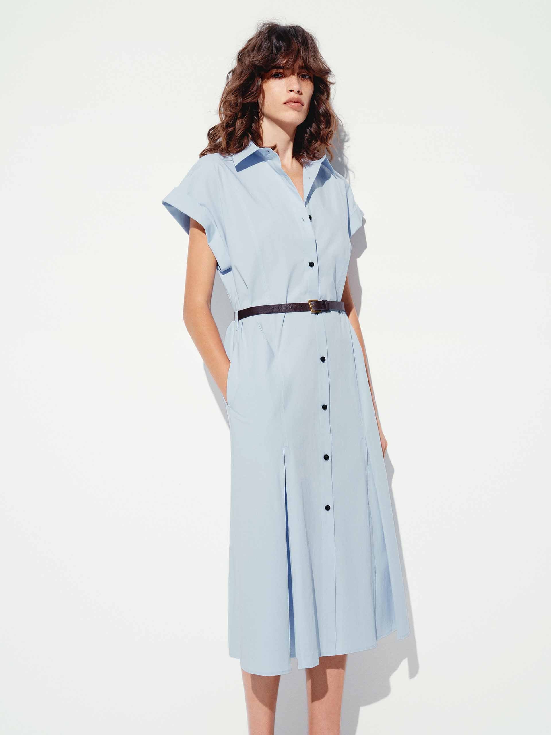 Cotton Blend Button Dress - Image 6