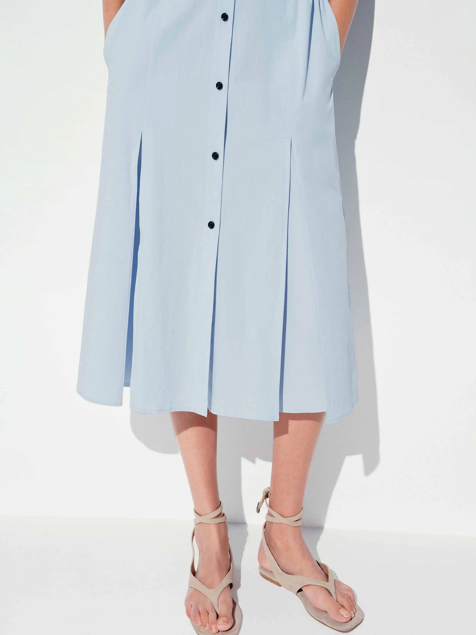 Cotton Blend Button Dress - Image 8
