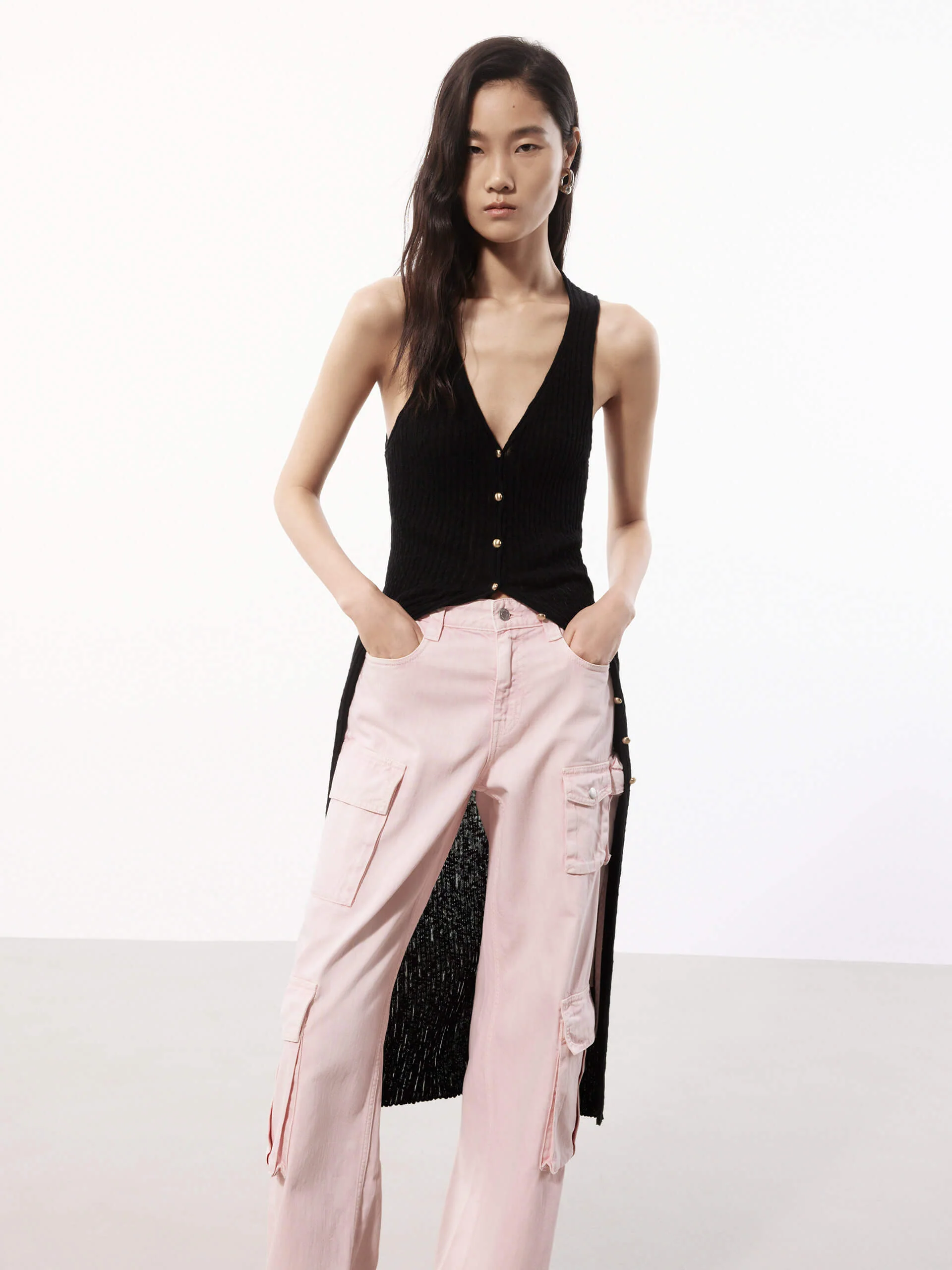 Cotton Blend Cargo Jeans - Image 7