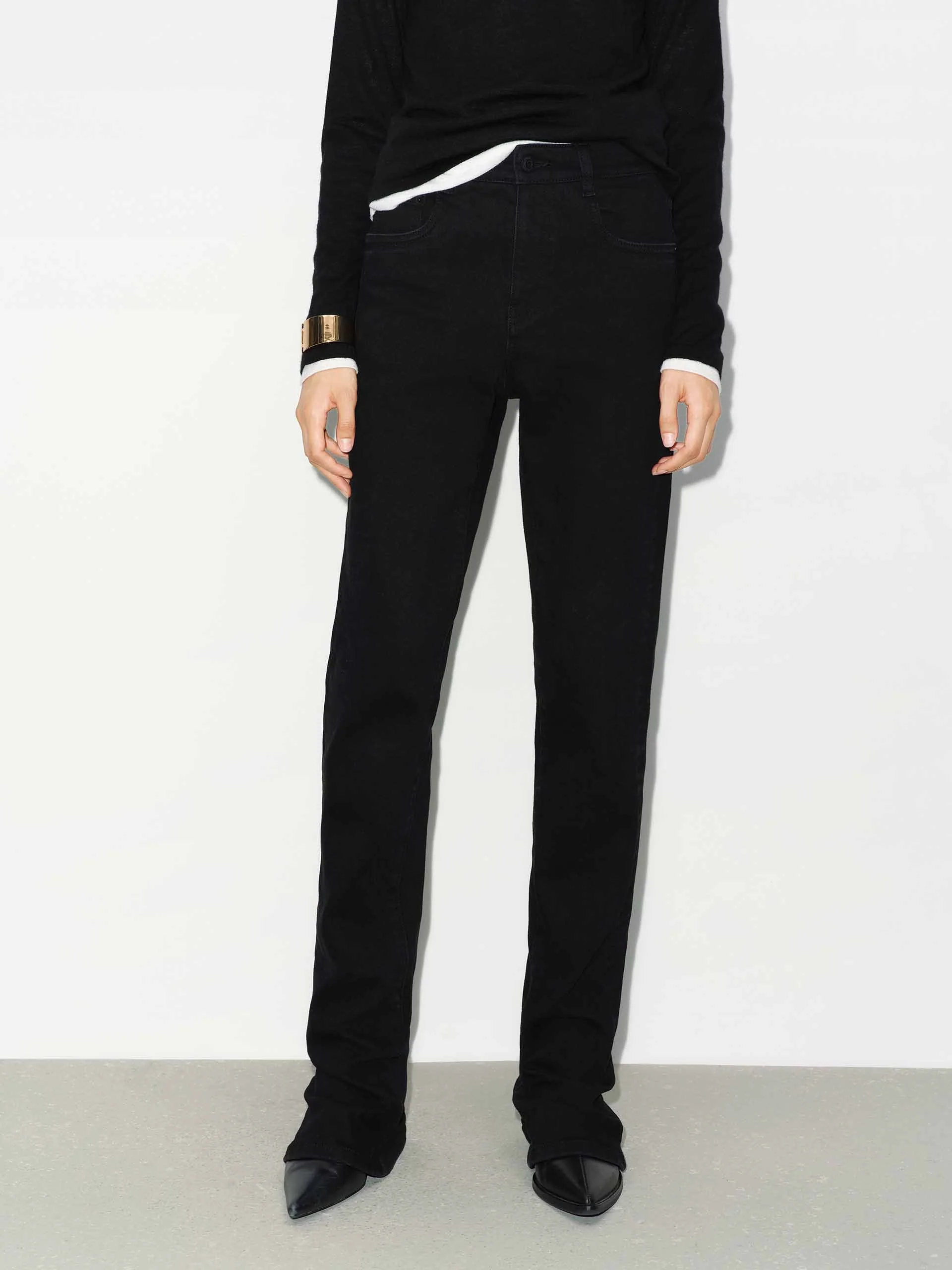 Cotton Blend Flared Jeans - Image 7