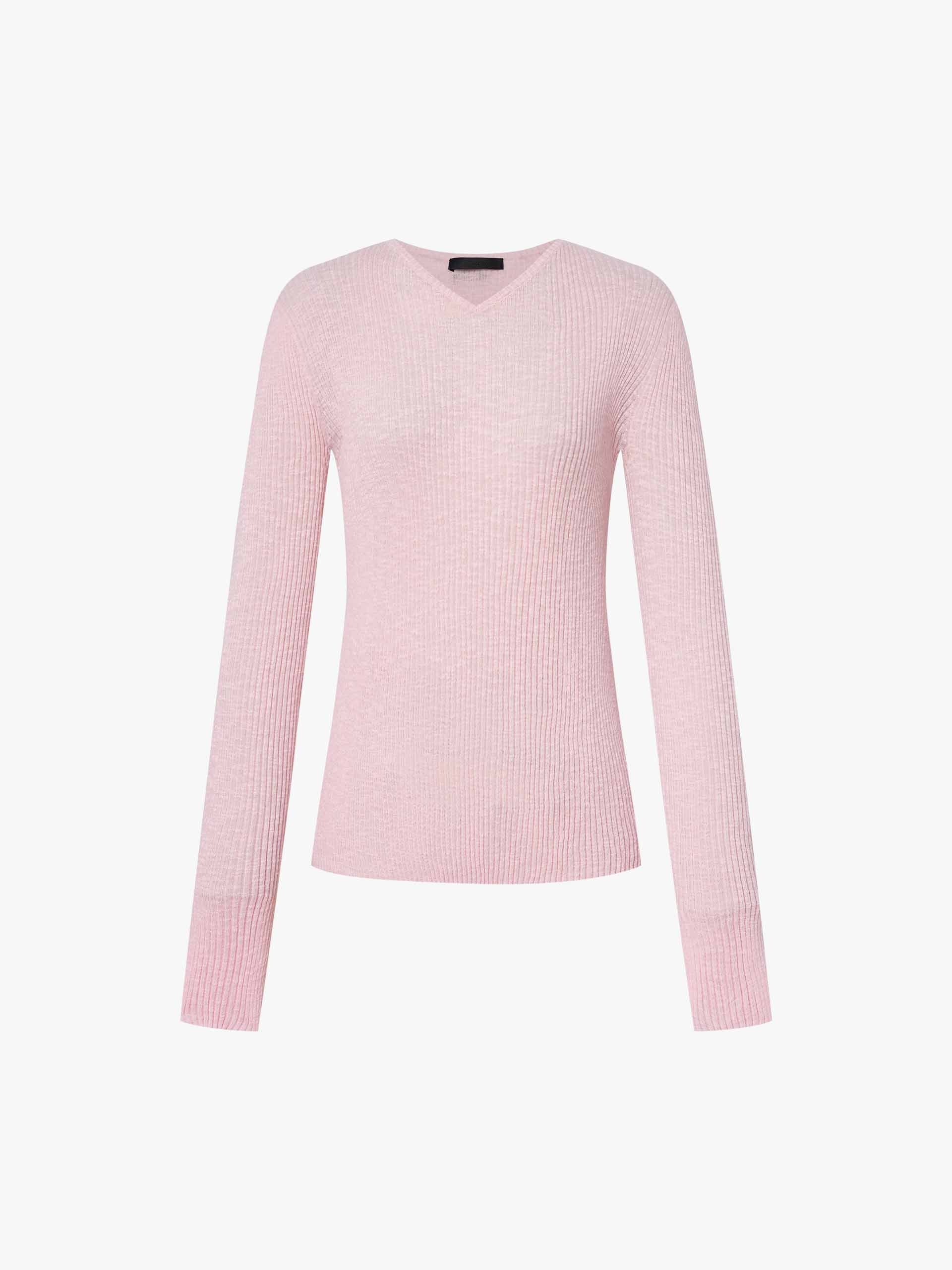 Cotton Blend Ribbed Knit Top - Image 5