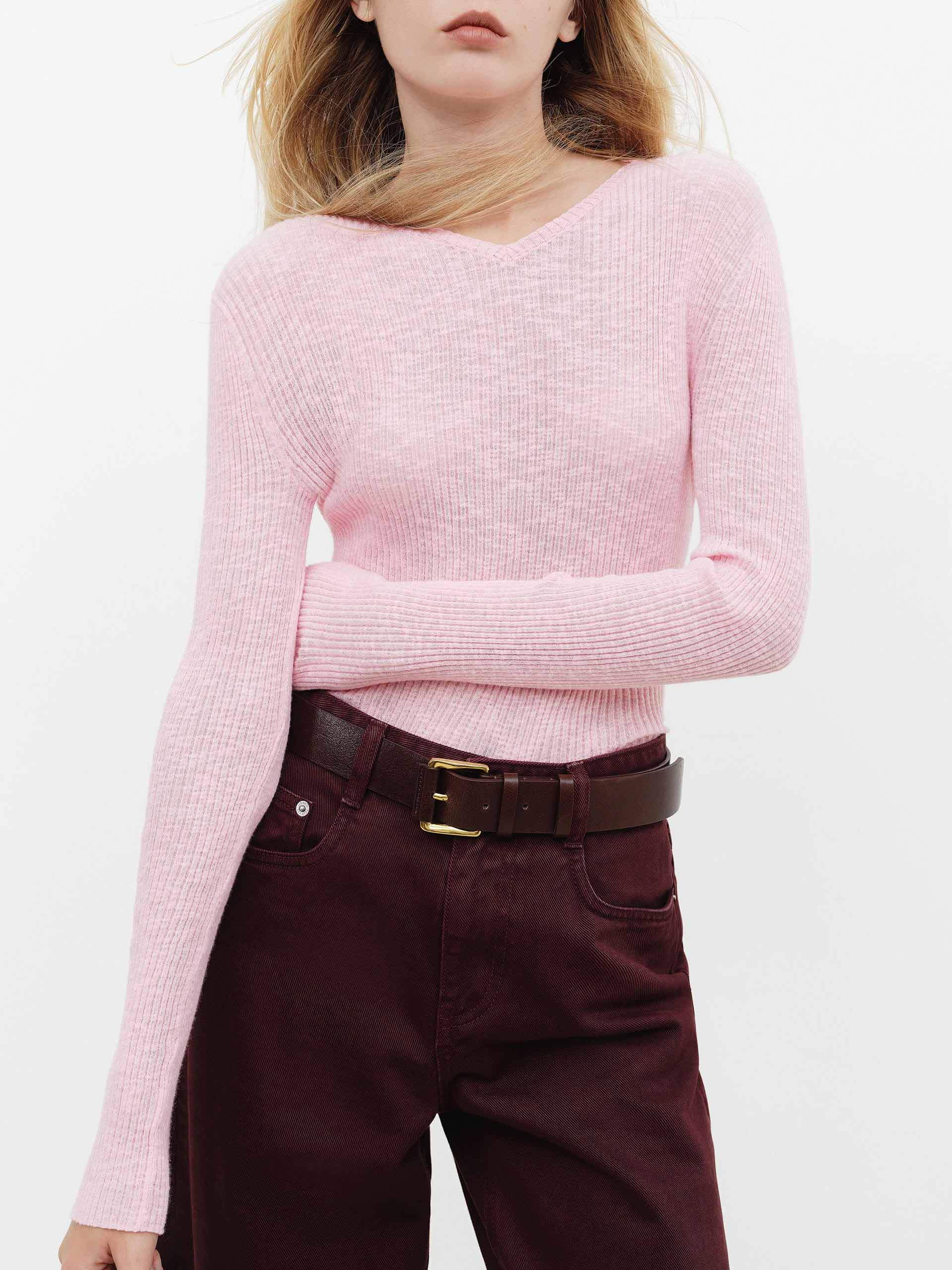 Cotton Blend Ribbed Knit Top - Image 7