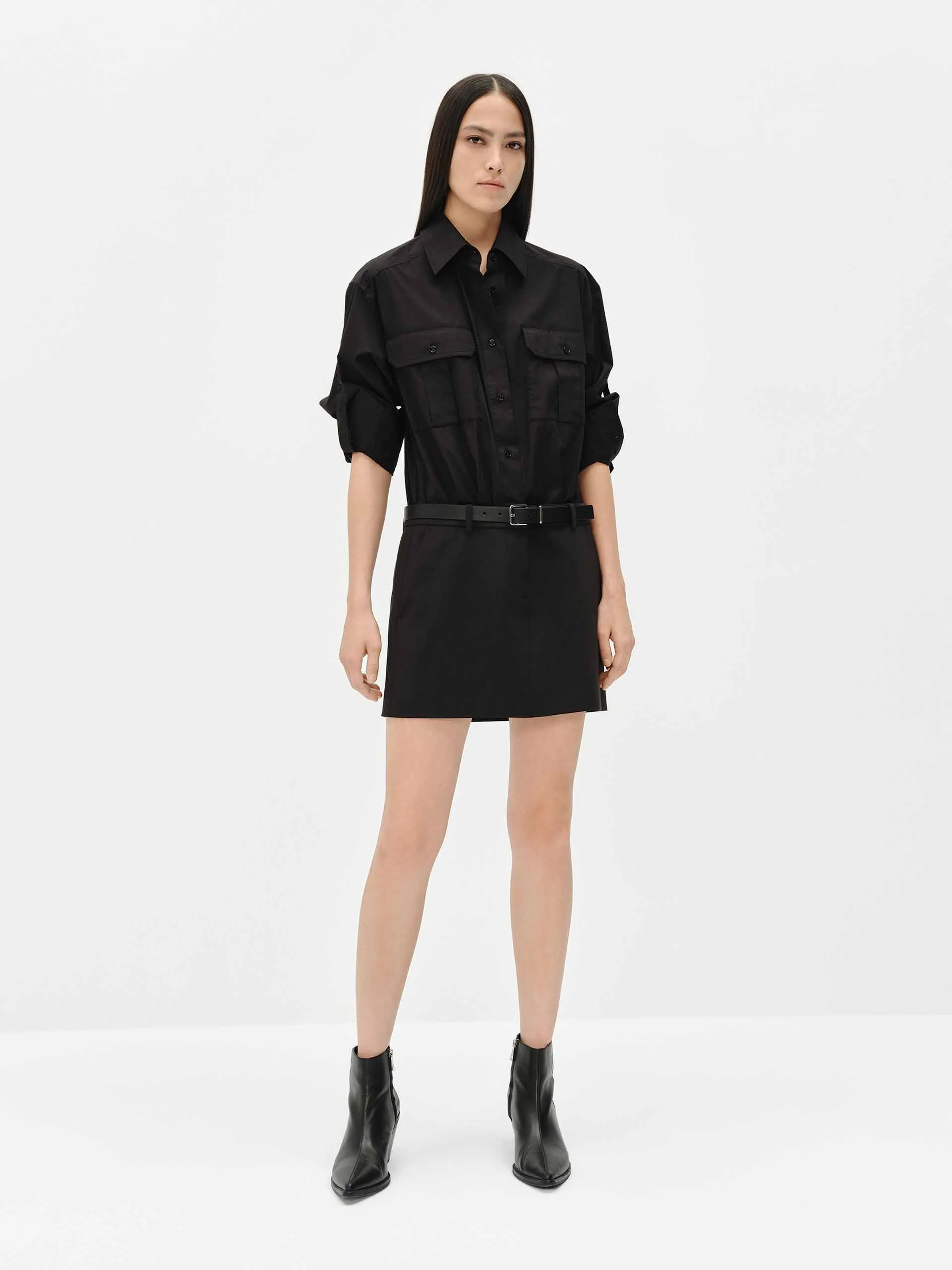 Cotton Blend Shirt Dress - Image 2