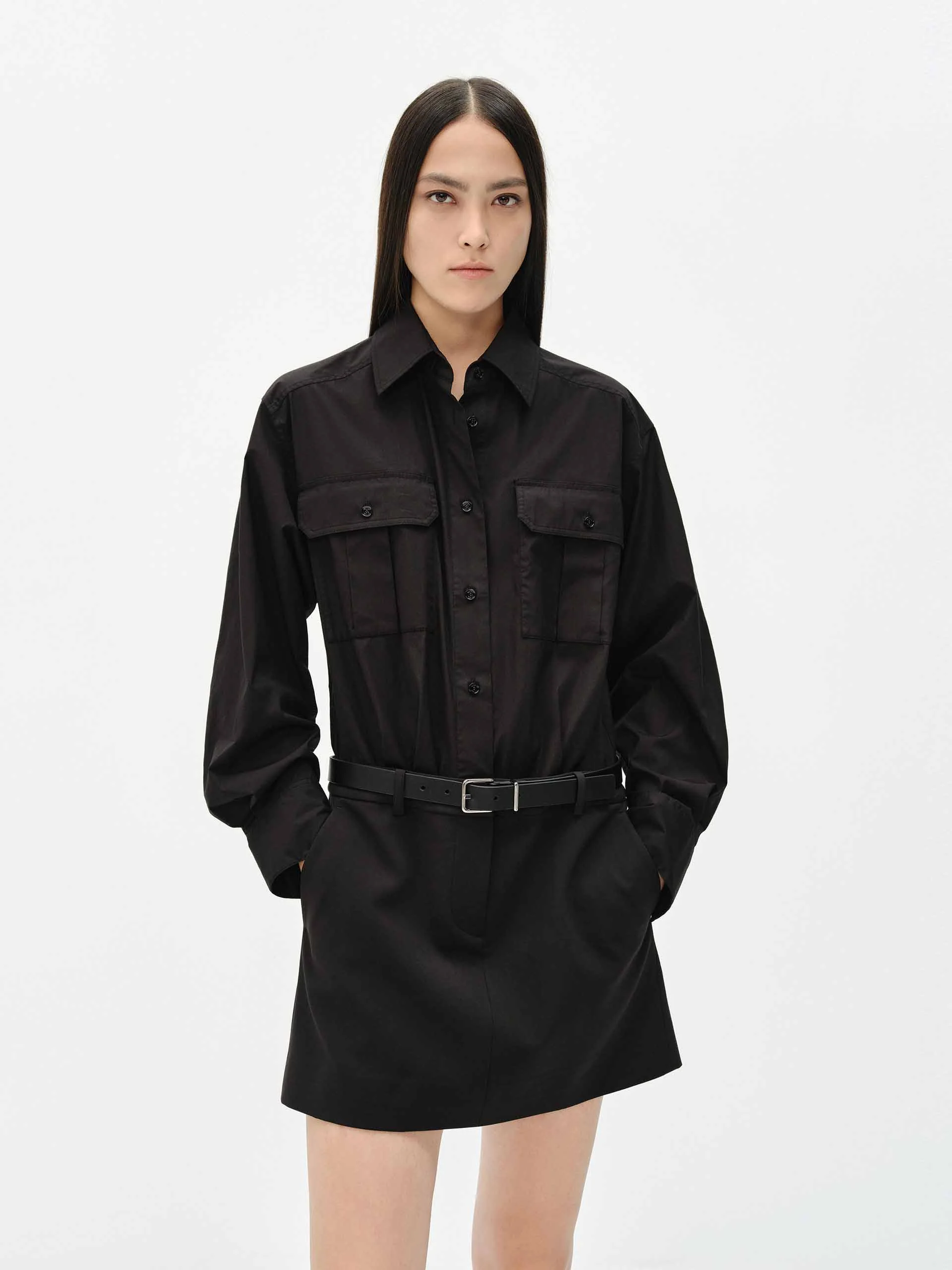 Cotton Blend Shirt Dress - Image 7