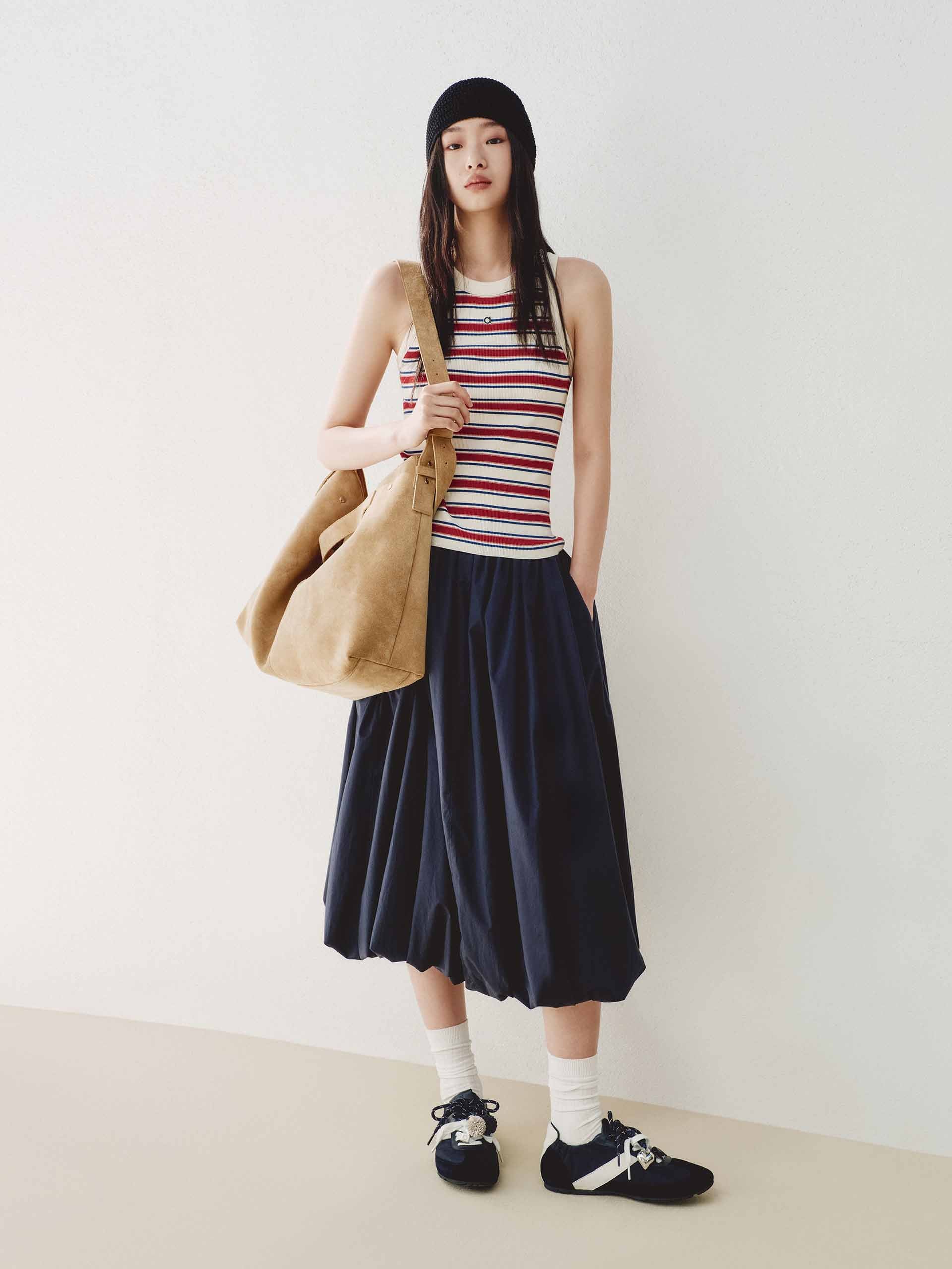Cotton Blend Striped Knit Top - Image 2
