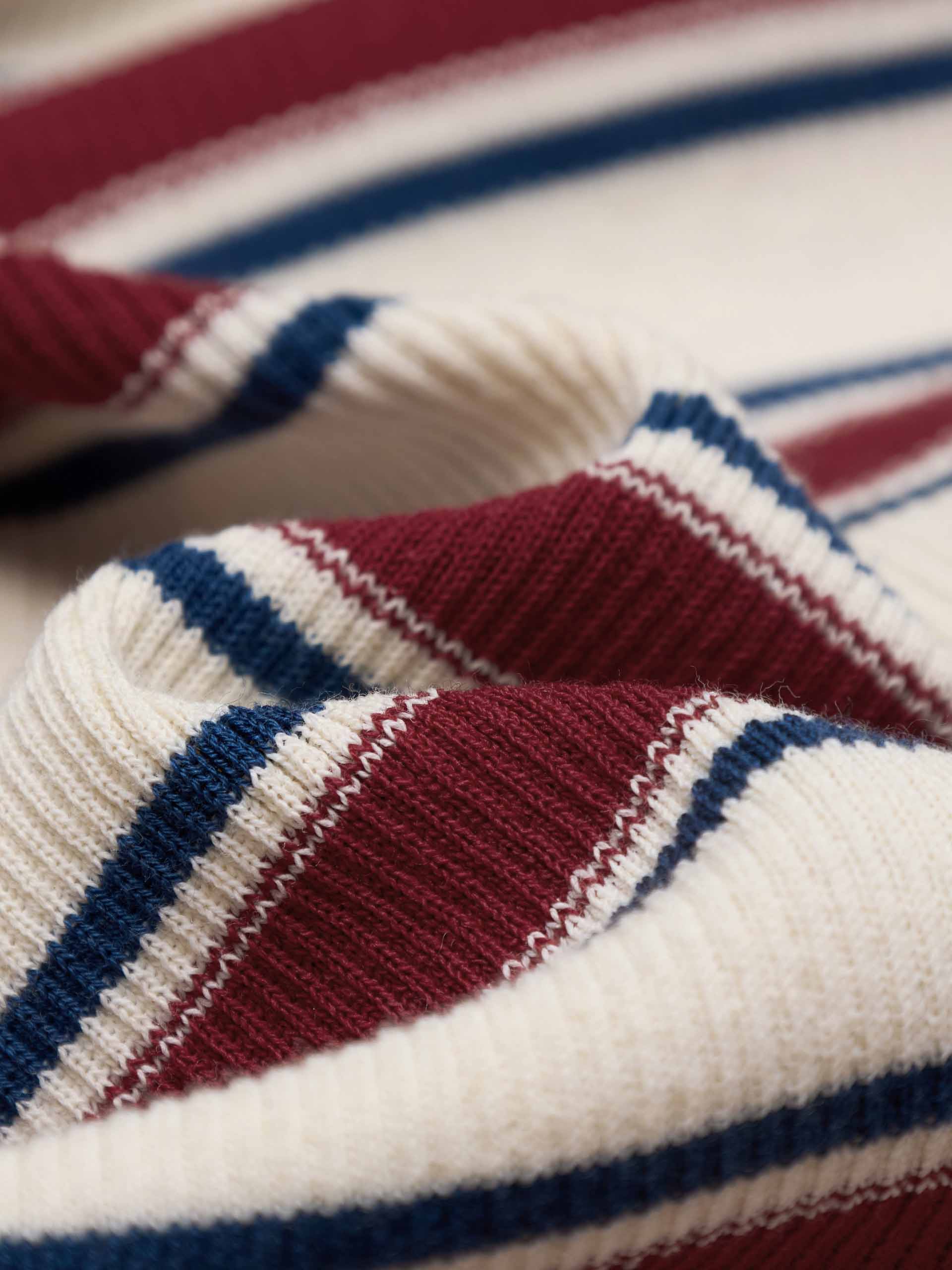 Cotton Blend Striped Knit Top - Image 4