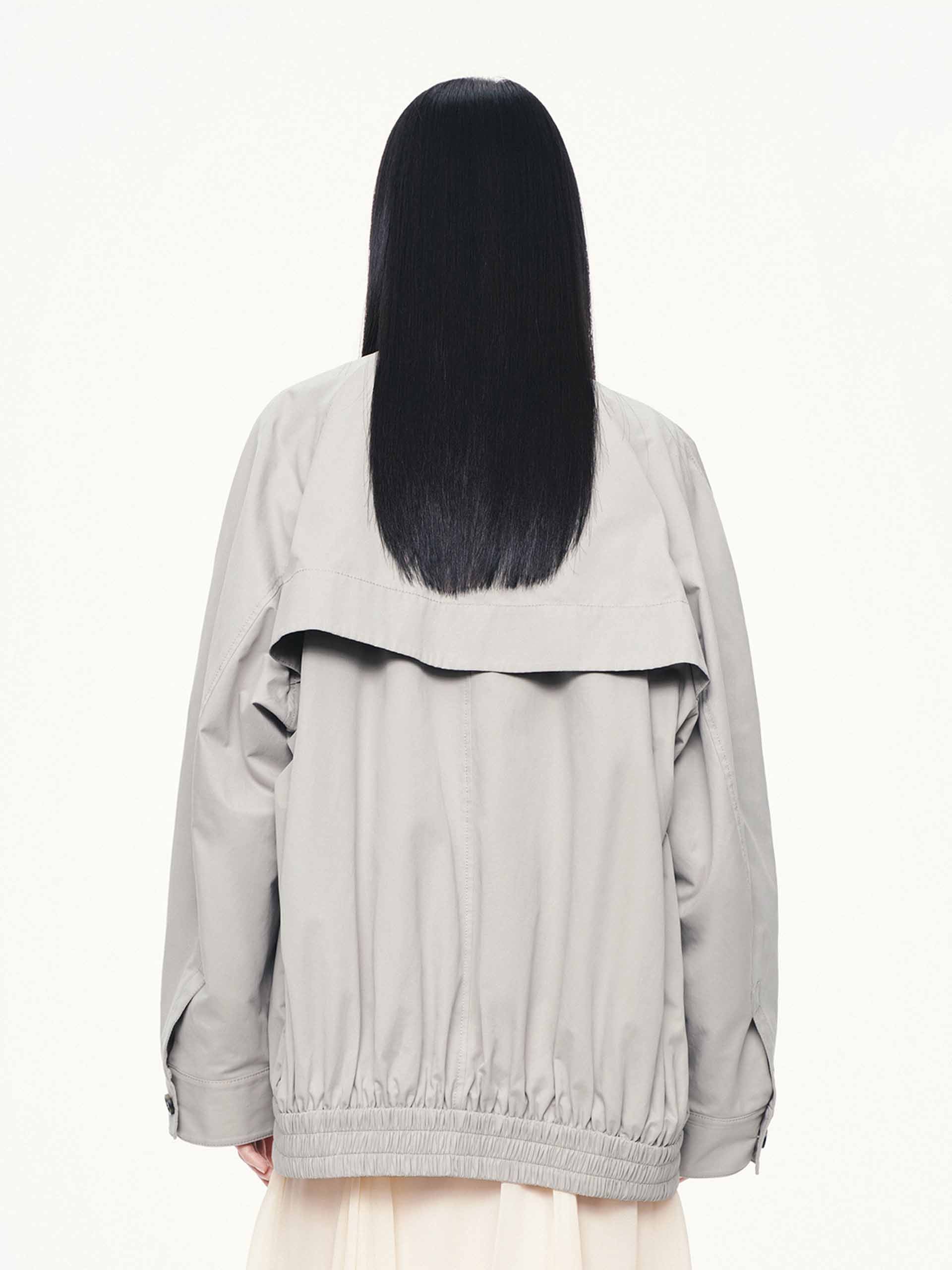 Cotton Blend Zipper Coat - Image 6