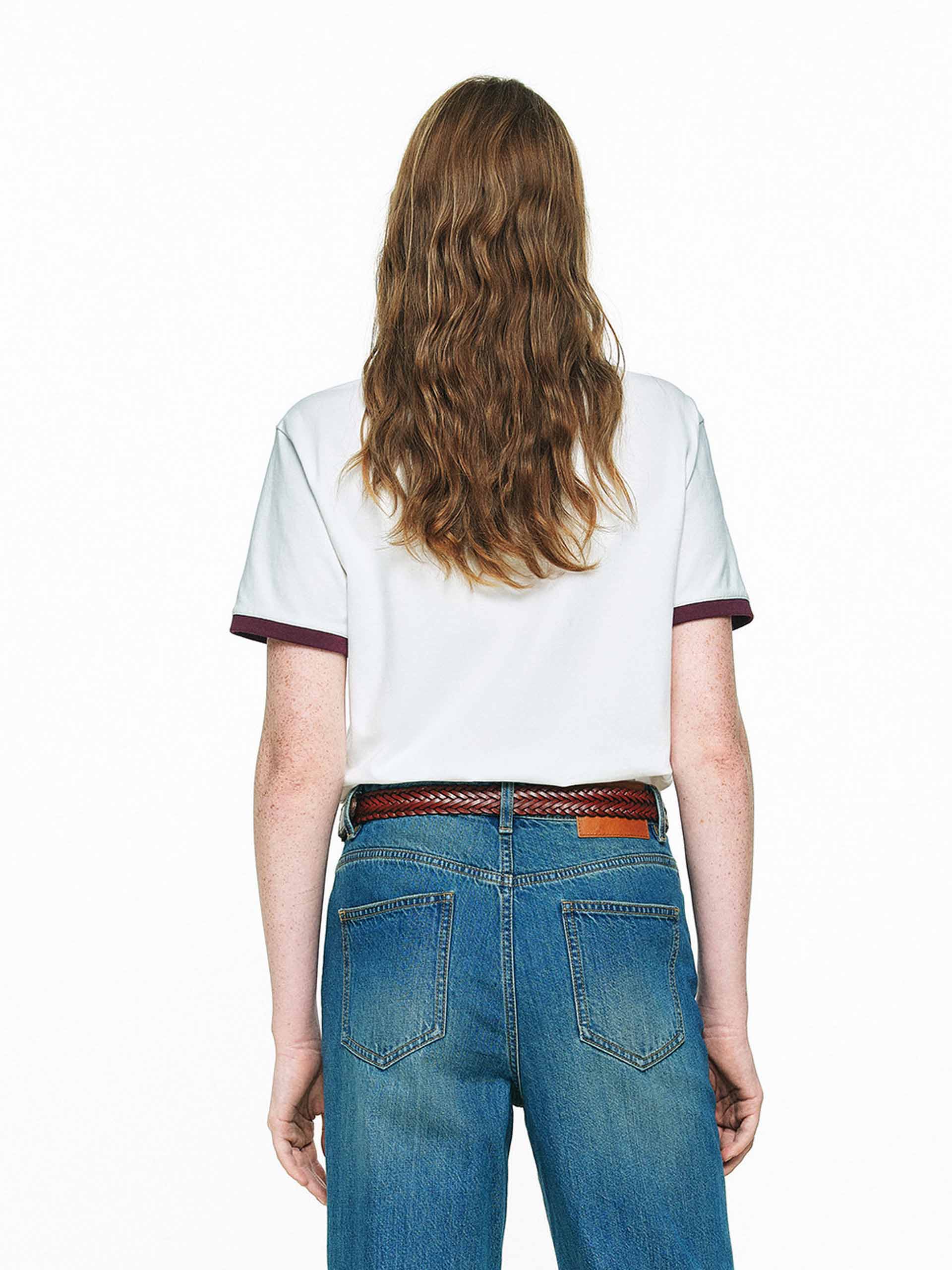 Cotton Contrast Neck T-shirt - Image 3