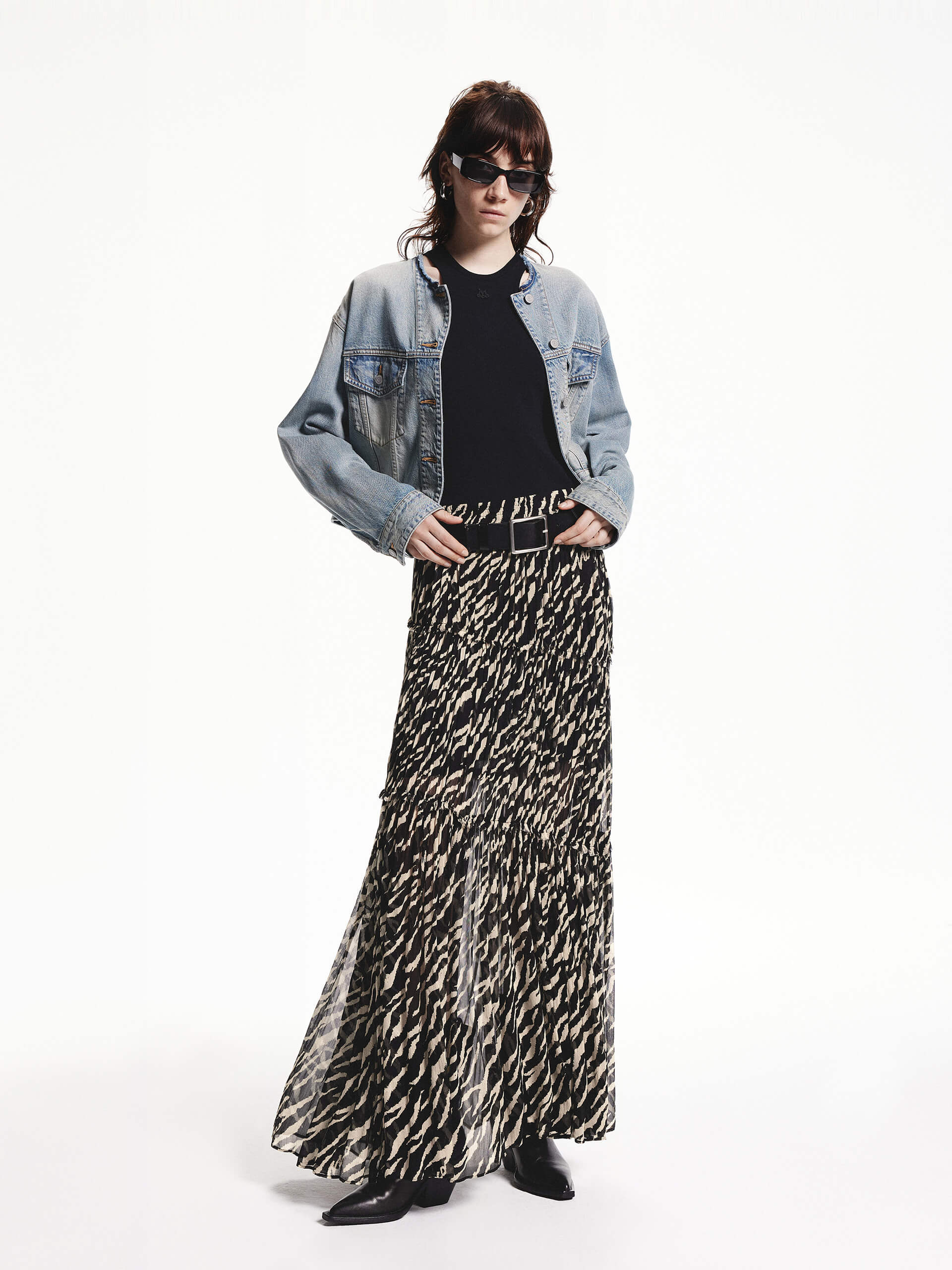 Cotton Cropped Denim Jacket - Image 3