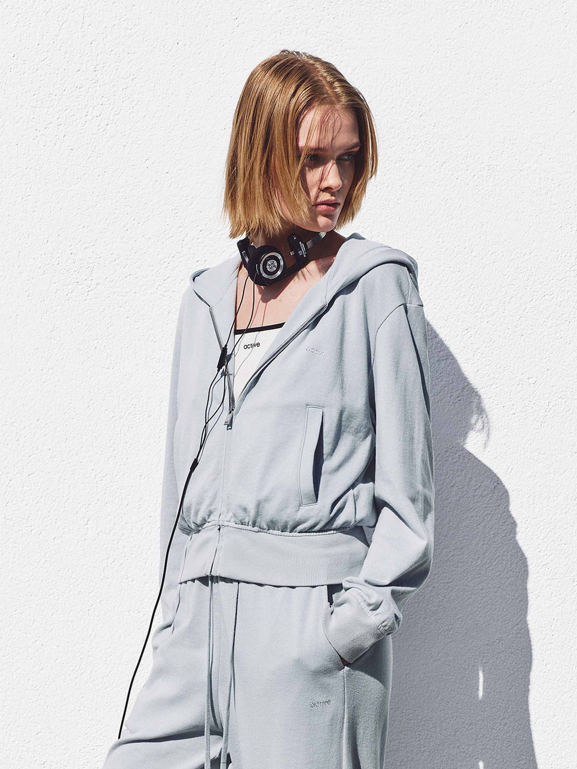 Cotton Cropped Hooded Jacket - Image 7