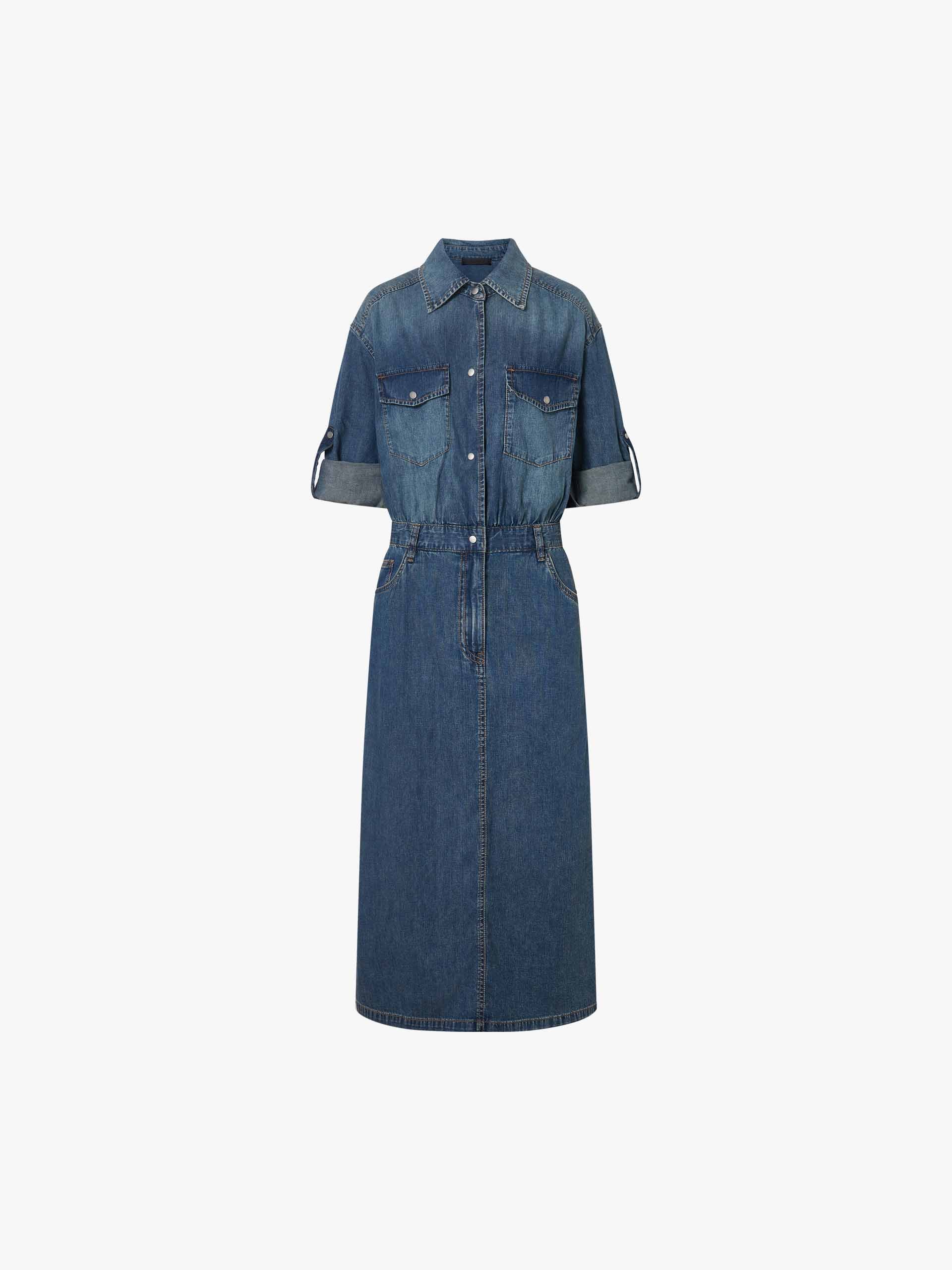 Cotton Denim Shirt Dress - Image 5