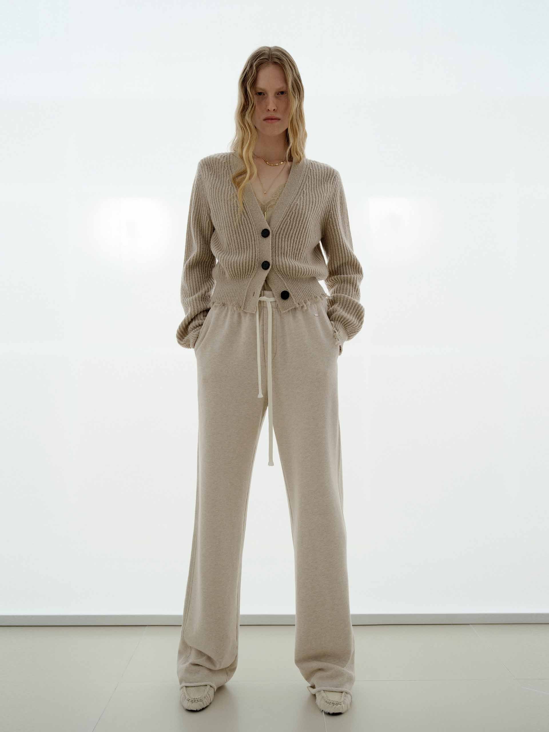 Cotton Drawstring Detail Trousers - Image 2