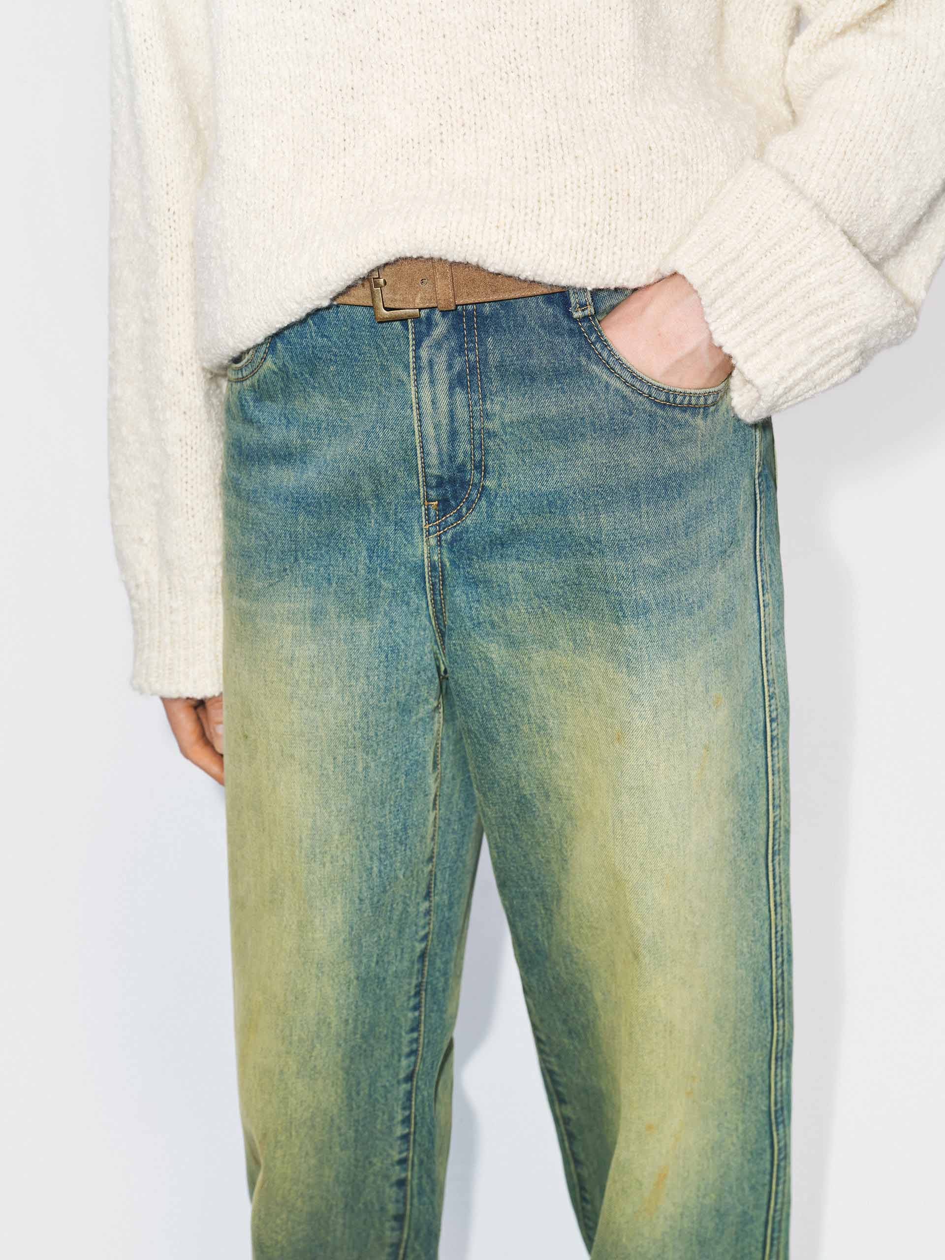 Cotton Faded Distressed Jeans - Image 8