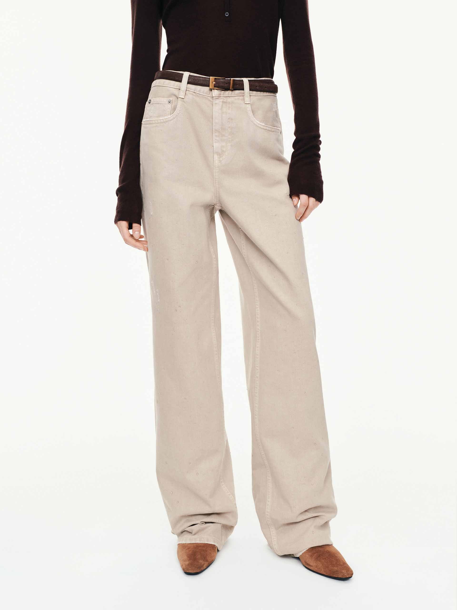Cotton Hotfix Rhinestone Jeans