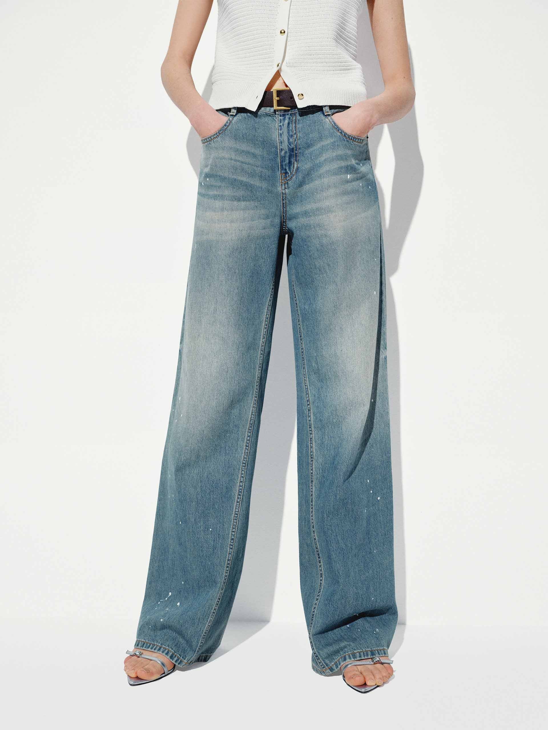 Cotton Ink-splashed Jeans