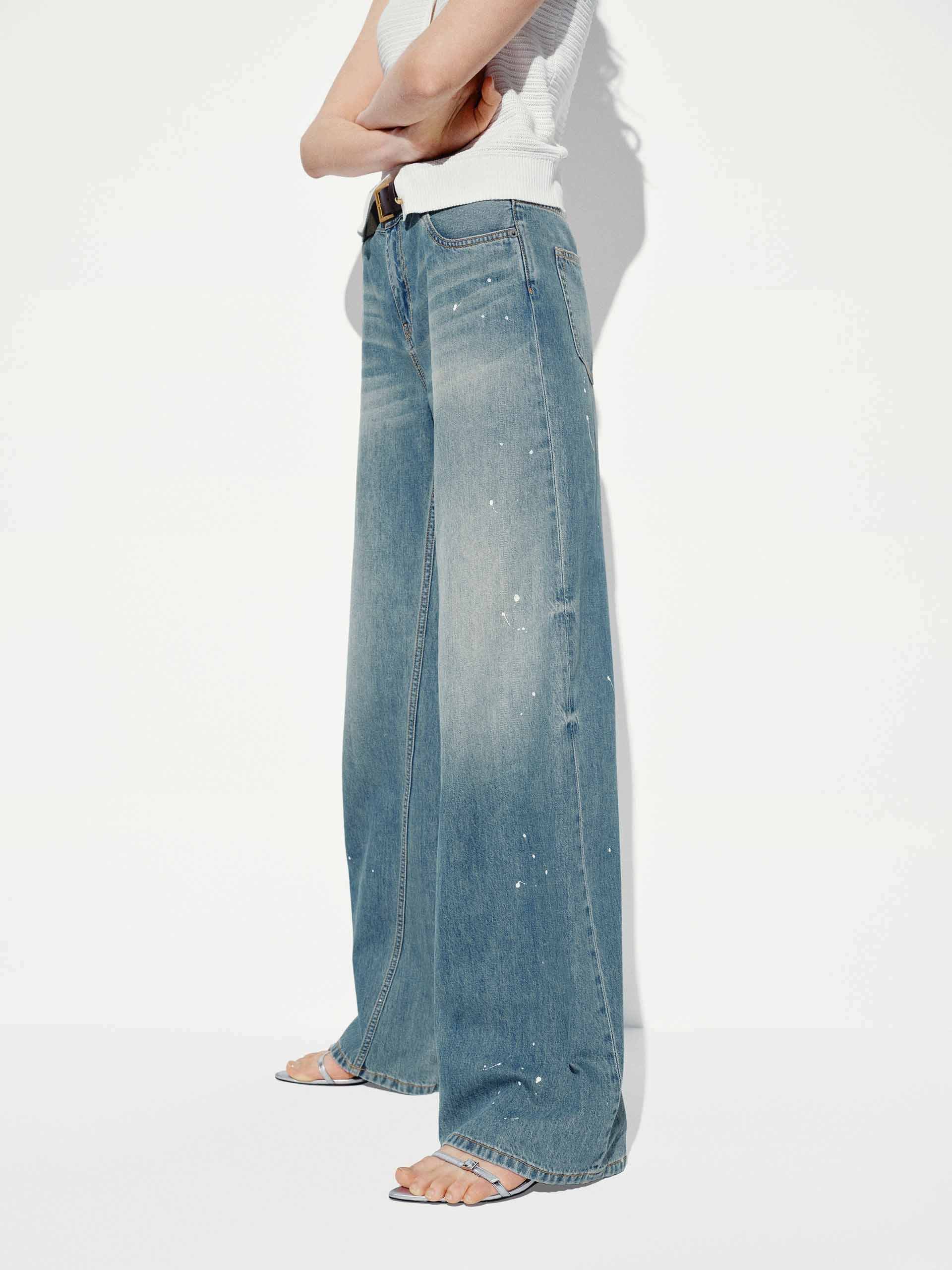 Cotton Ink-splashed Jeans - Image 7