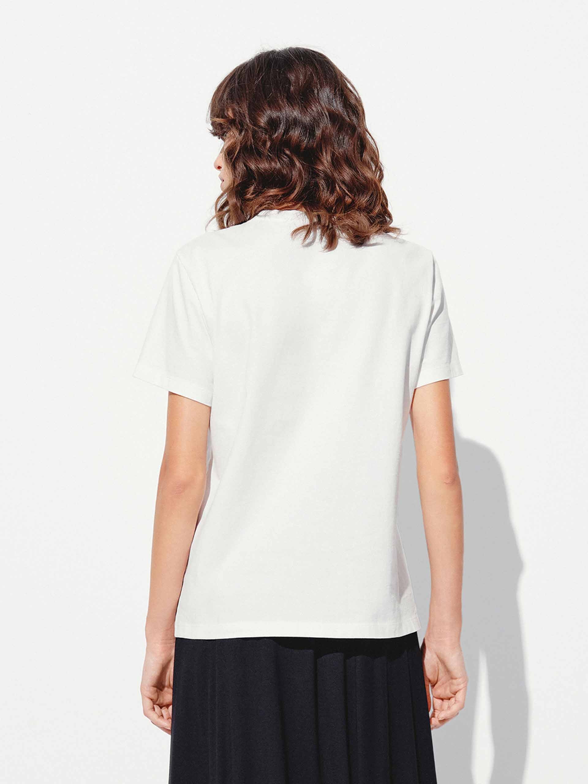 Cotton Letter Round Neck T-shirt - Image 6