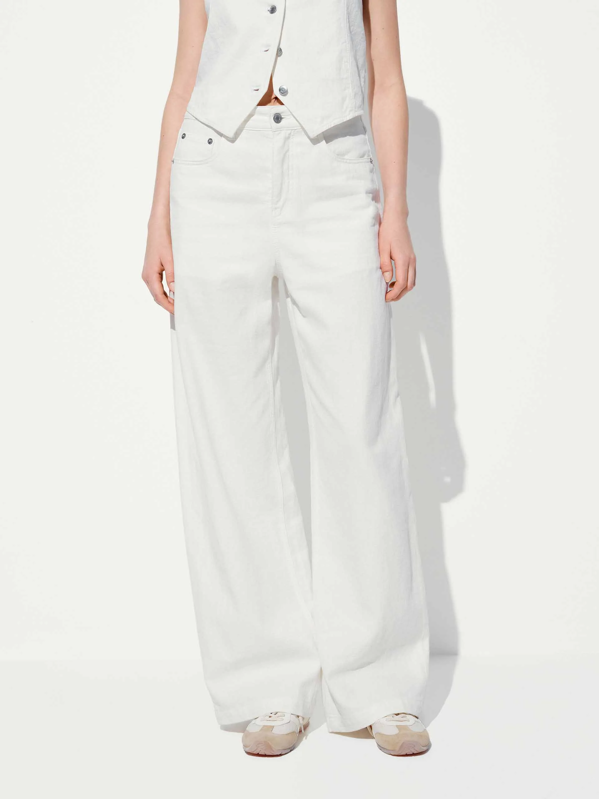 Cotton Linen Straight Jeans