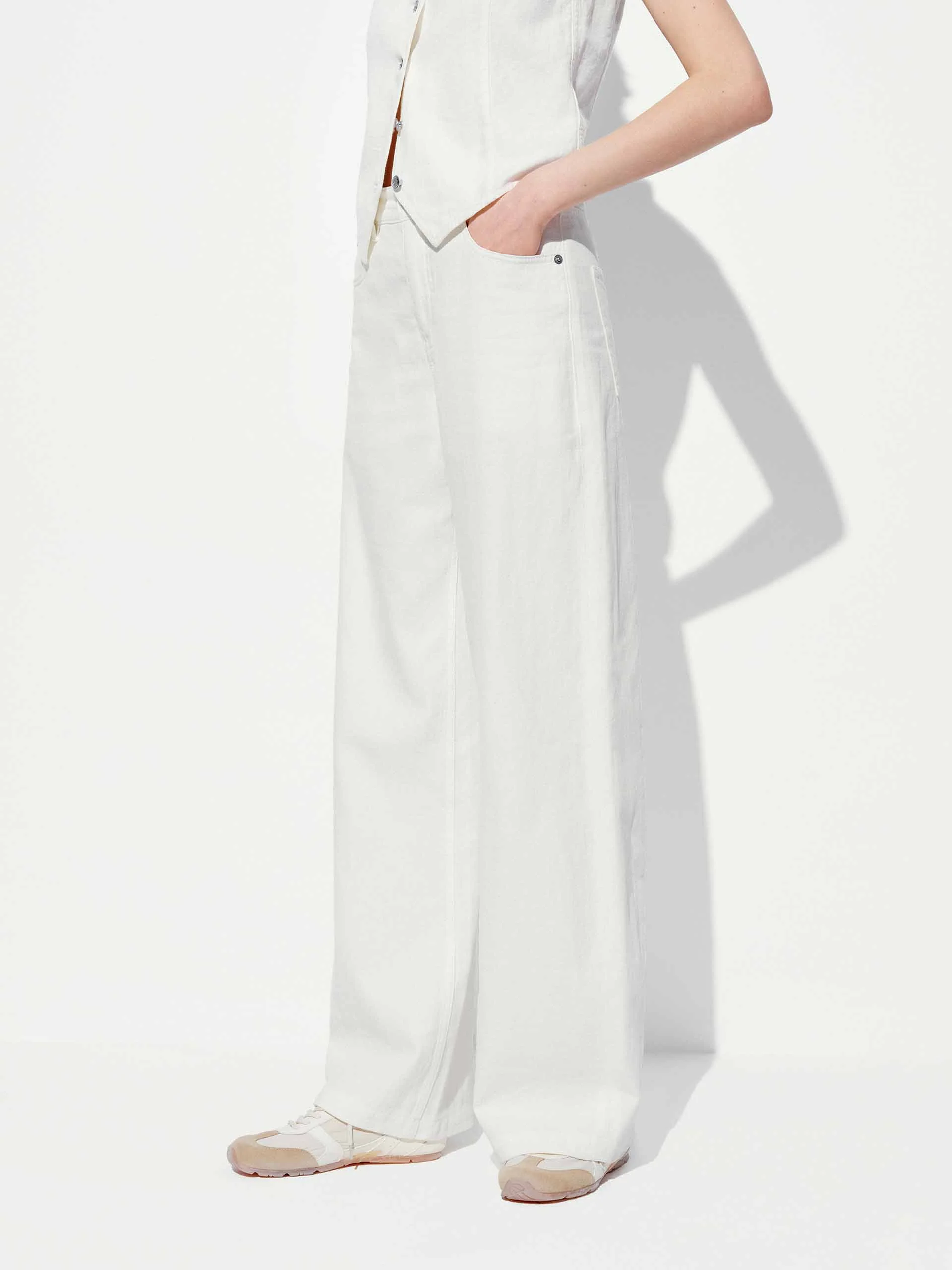 Cotton Linen Straight Jeans - Image 3