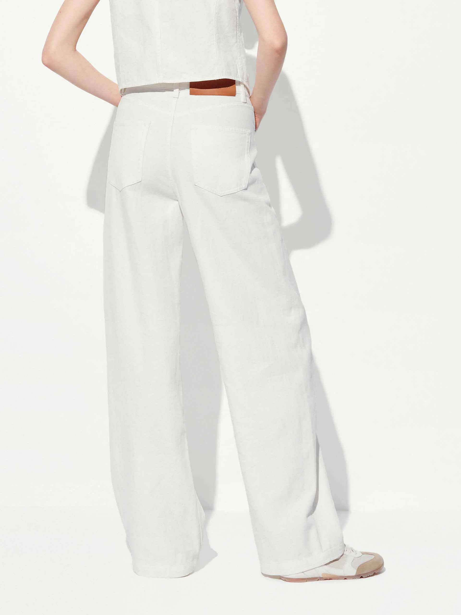Cotton Linen Straight Jeans - Image 6