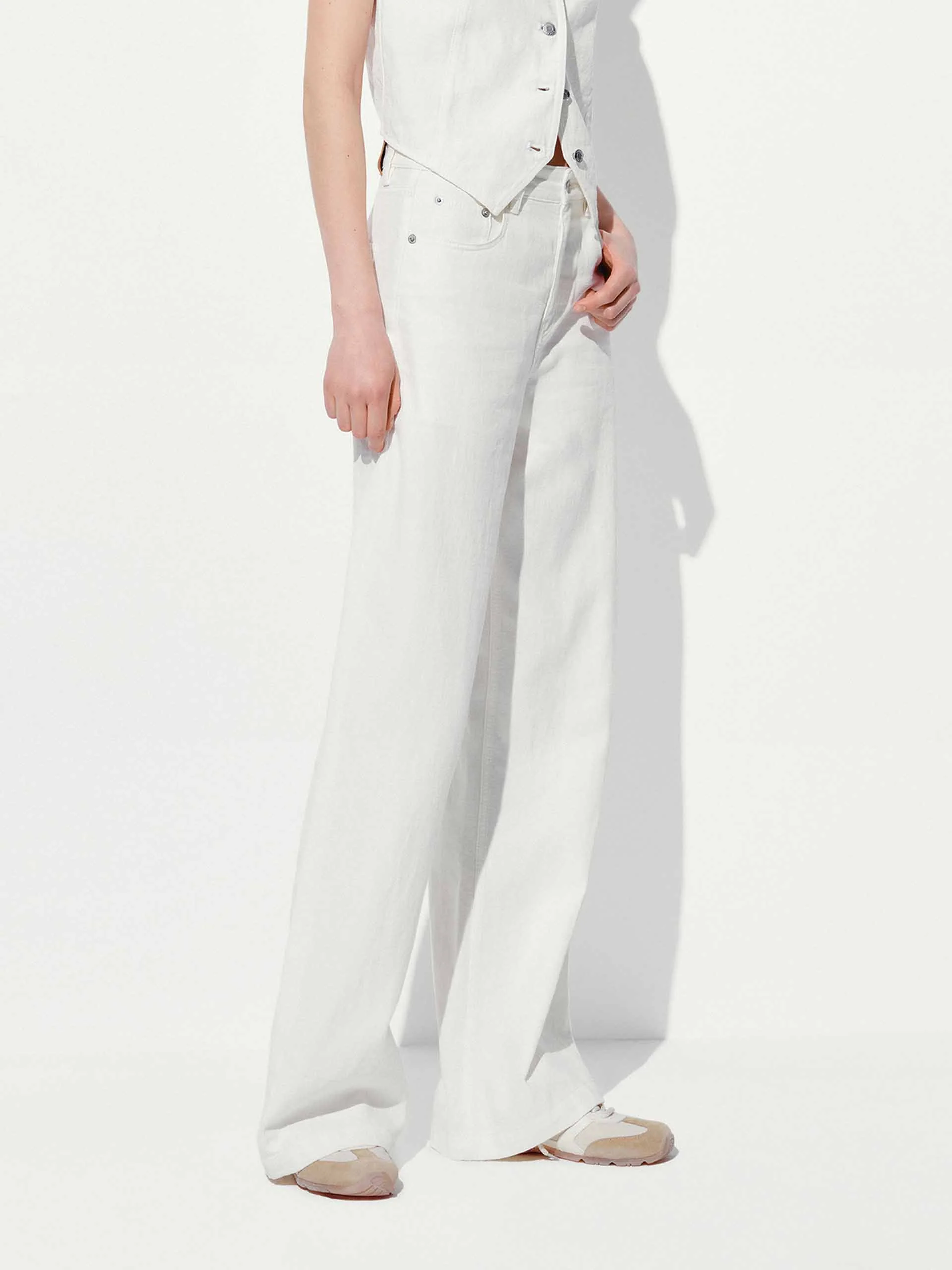 Cotton Linen Straight Jeans - Image 7